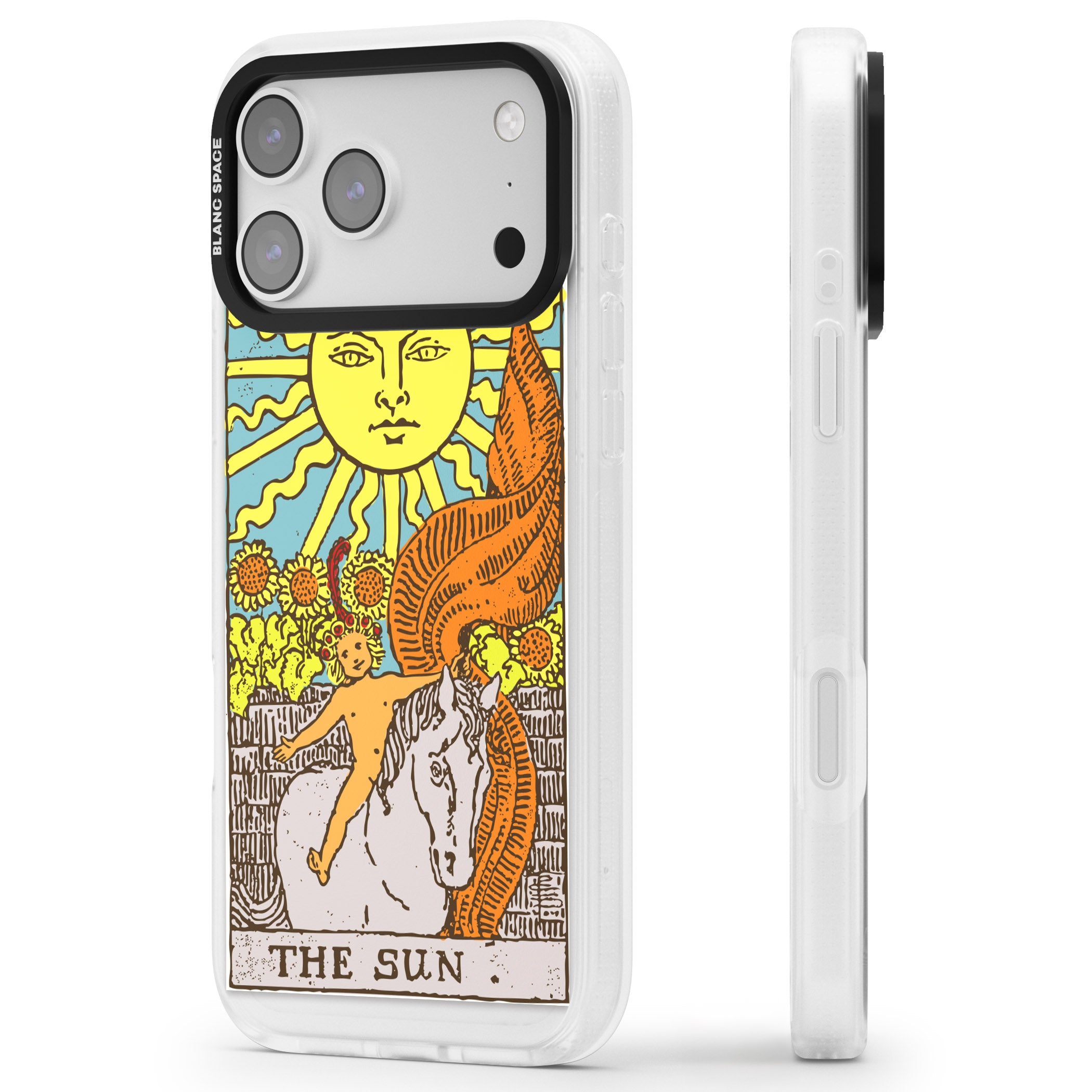 Personalised The Sun Tarot Card (Color) iPhone 17 Pro Impact Air Clear Phone Case Side Profile