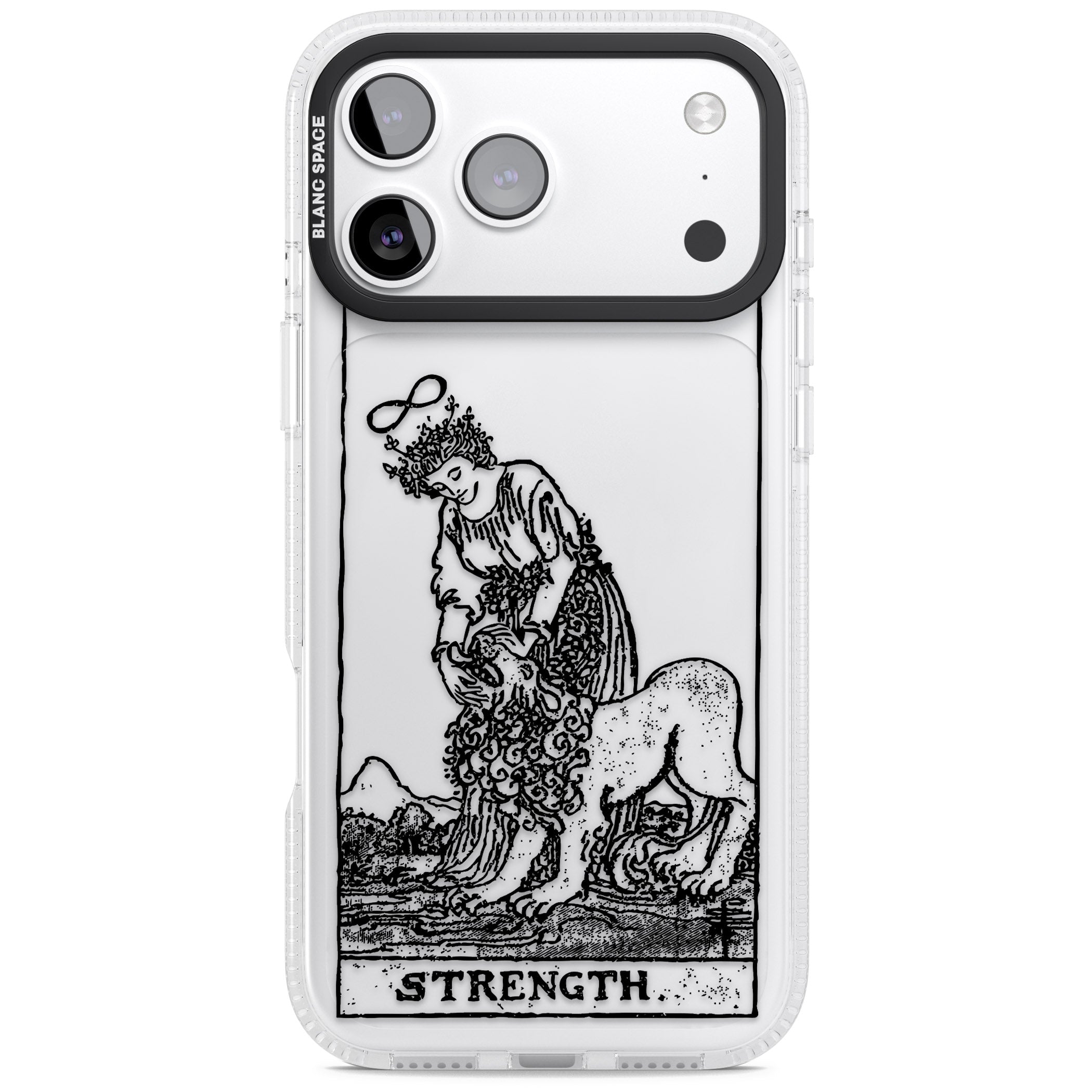 Personalised Strength Tarot Card (Clear) iPhone 17 Pro Impact Air Clear Phone Case
