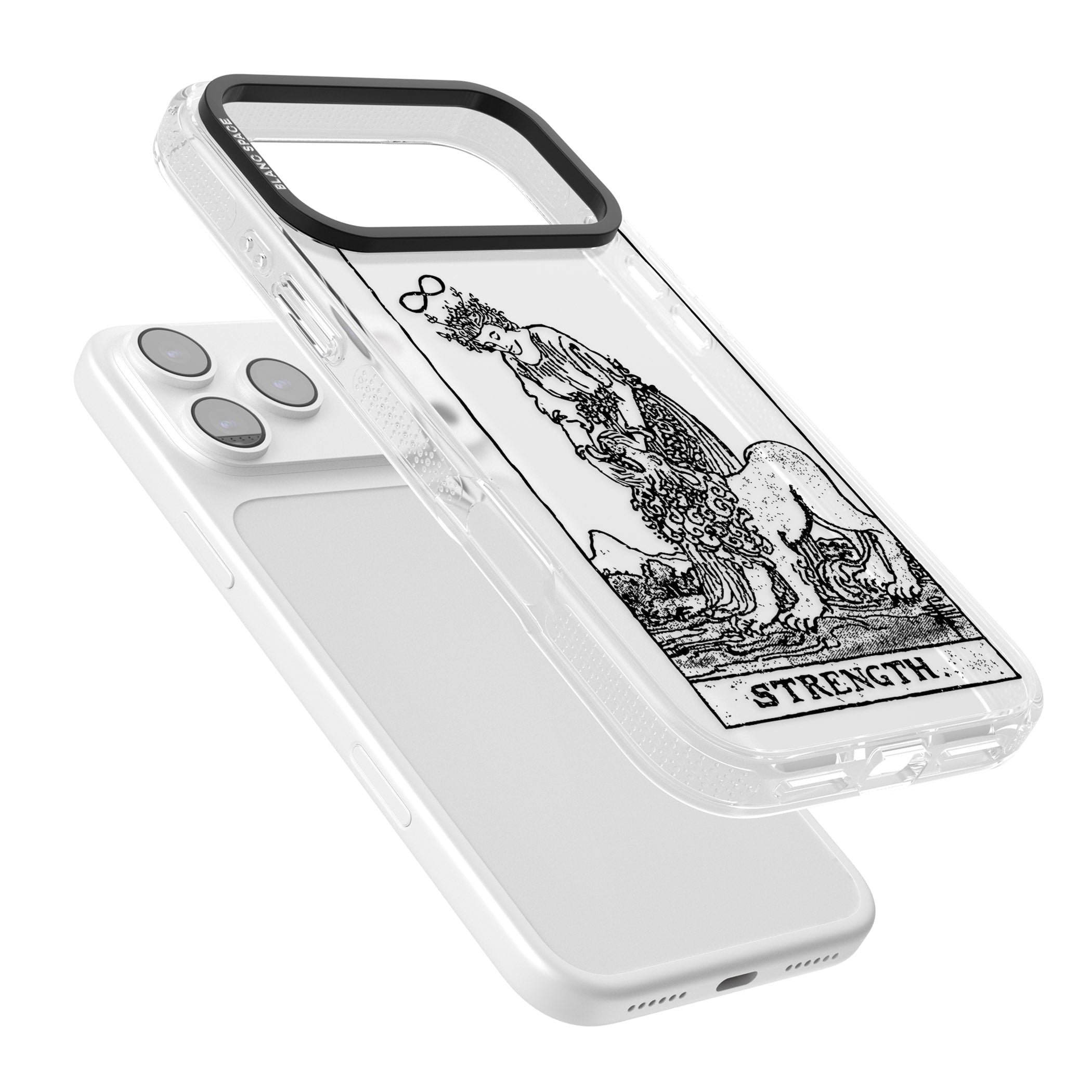 Personalised Strength Tarot Card (Clear) iPhone 17 Pro Impact Air Clear Phone Case Colours