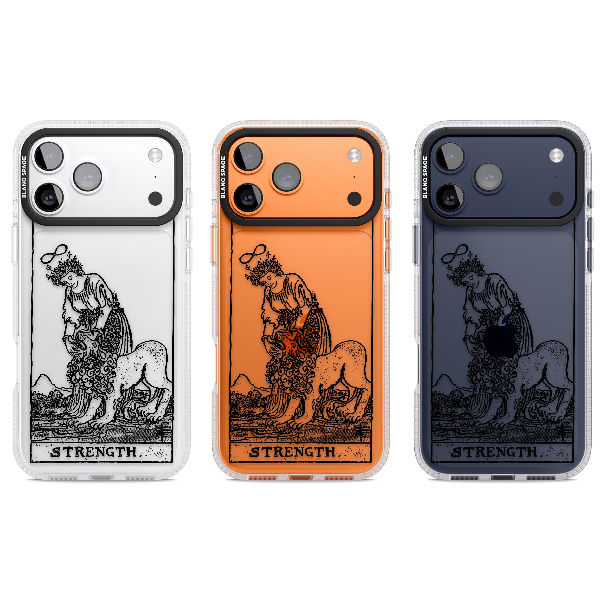 Personalised Strength Tarot Card (Clear) iPhone 17 Pro Impact Air Clear Phone Case APT Impact Protection