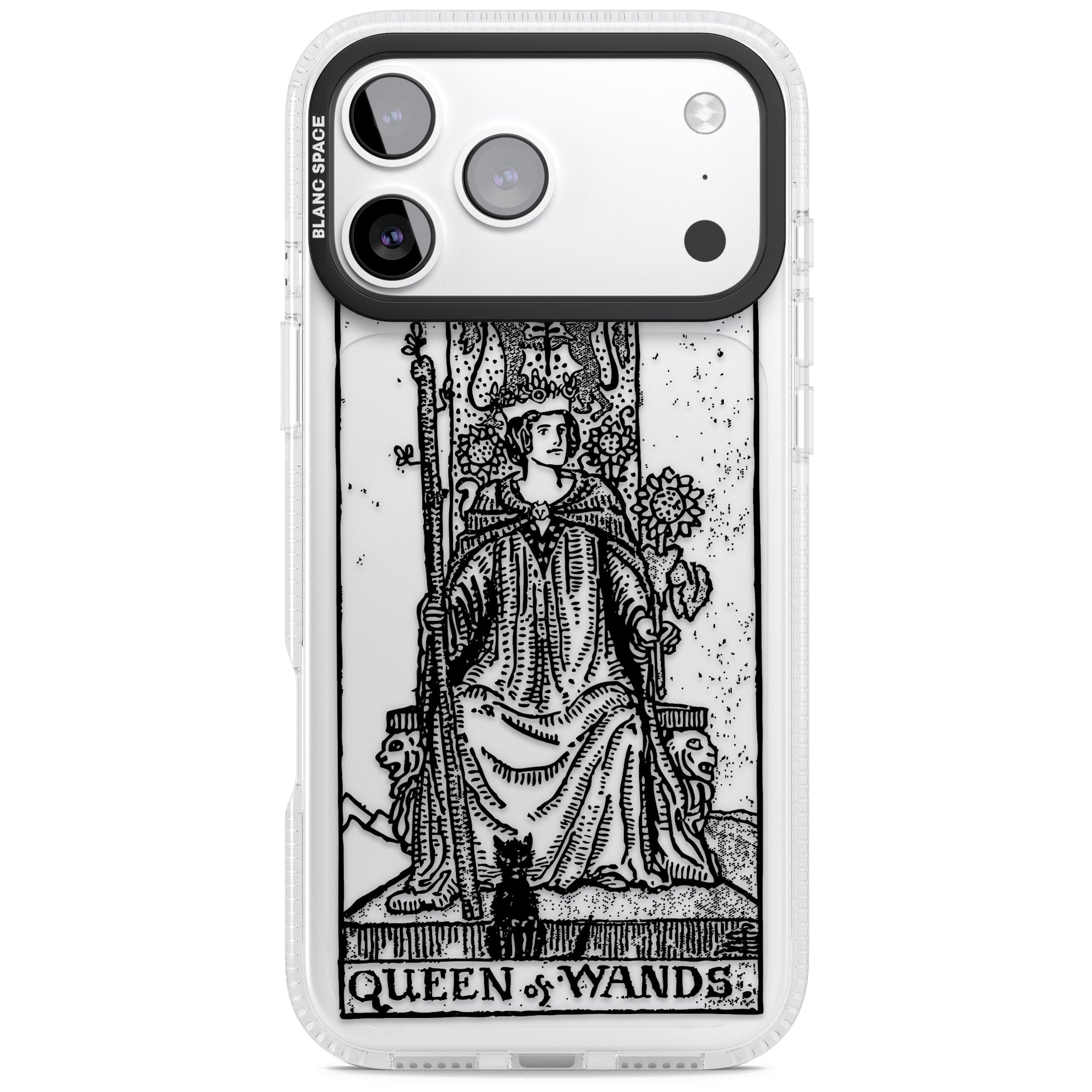 Personalised Queen Of Wands Tarot Card (Clear) iPhone 17 Pro Impact Air Clear Phone Case
