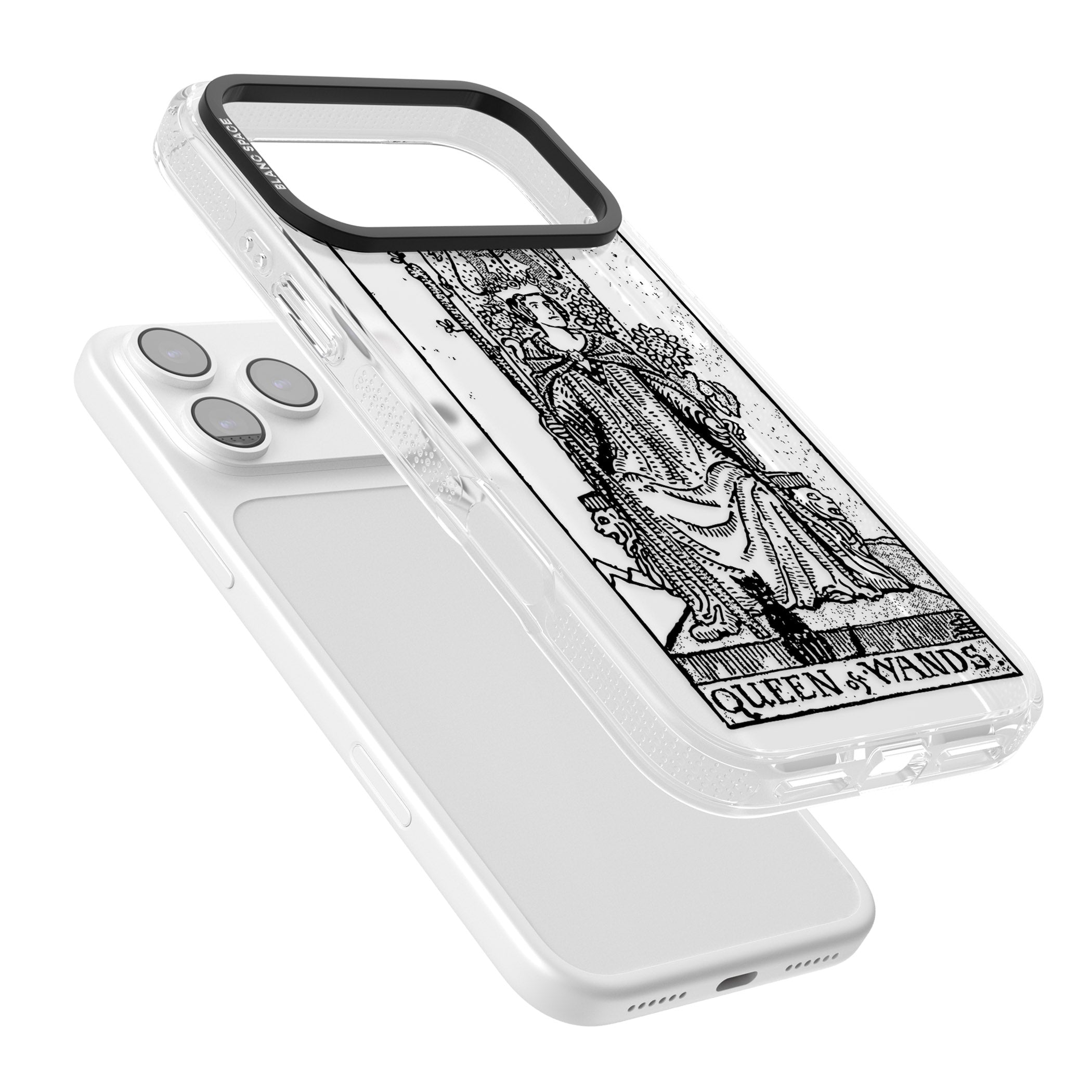 Personalised Queen Of Wands Tarot Card (Clear) iPhone 17 Pro Impact Air Clear Phone Case Colours