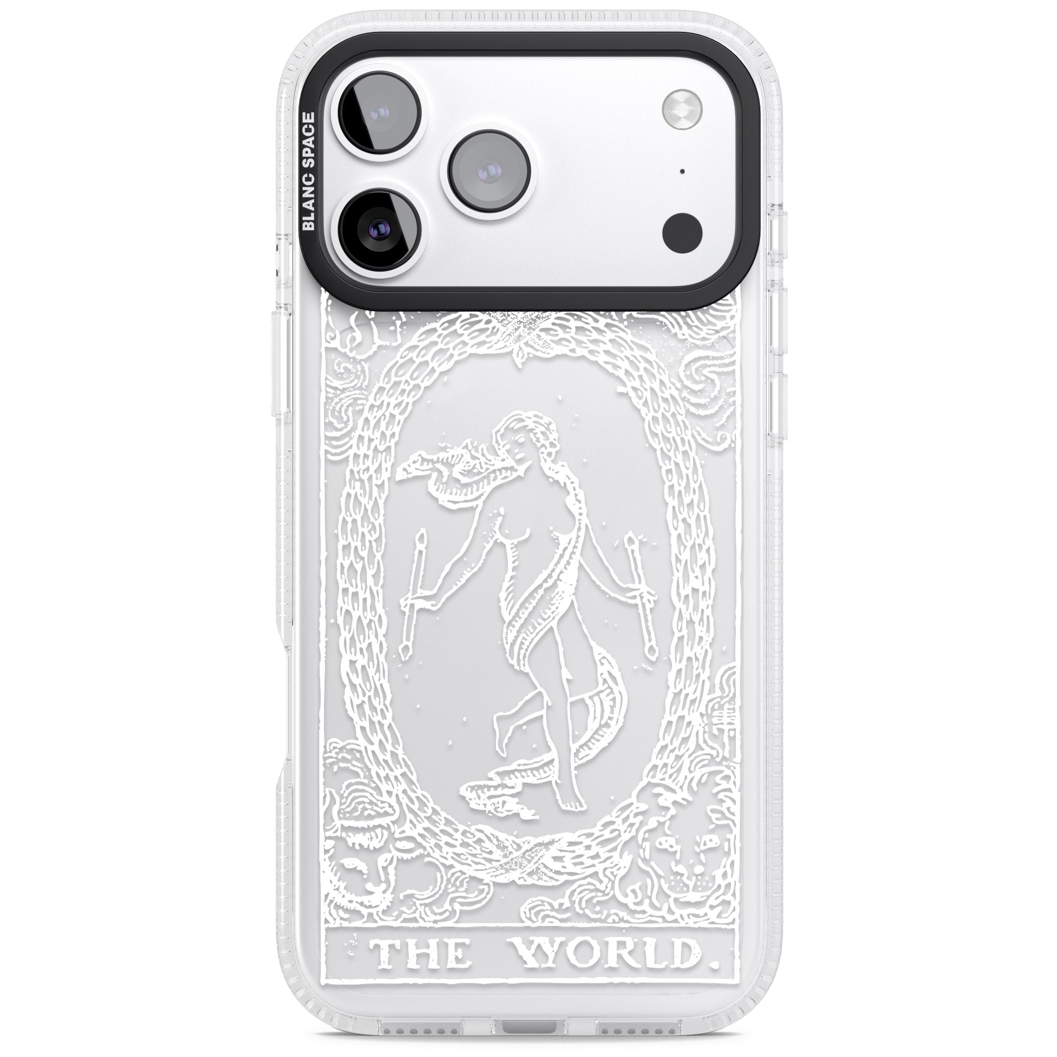Personalised The World Tarot Card (White) iPhone 17 Pro Impact Air Clear Phone Case
