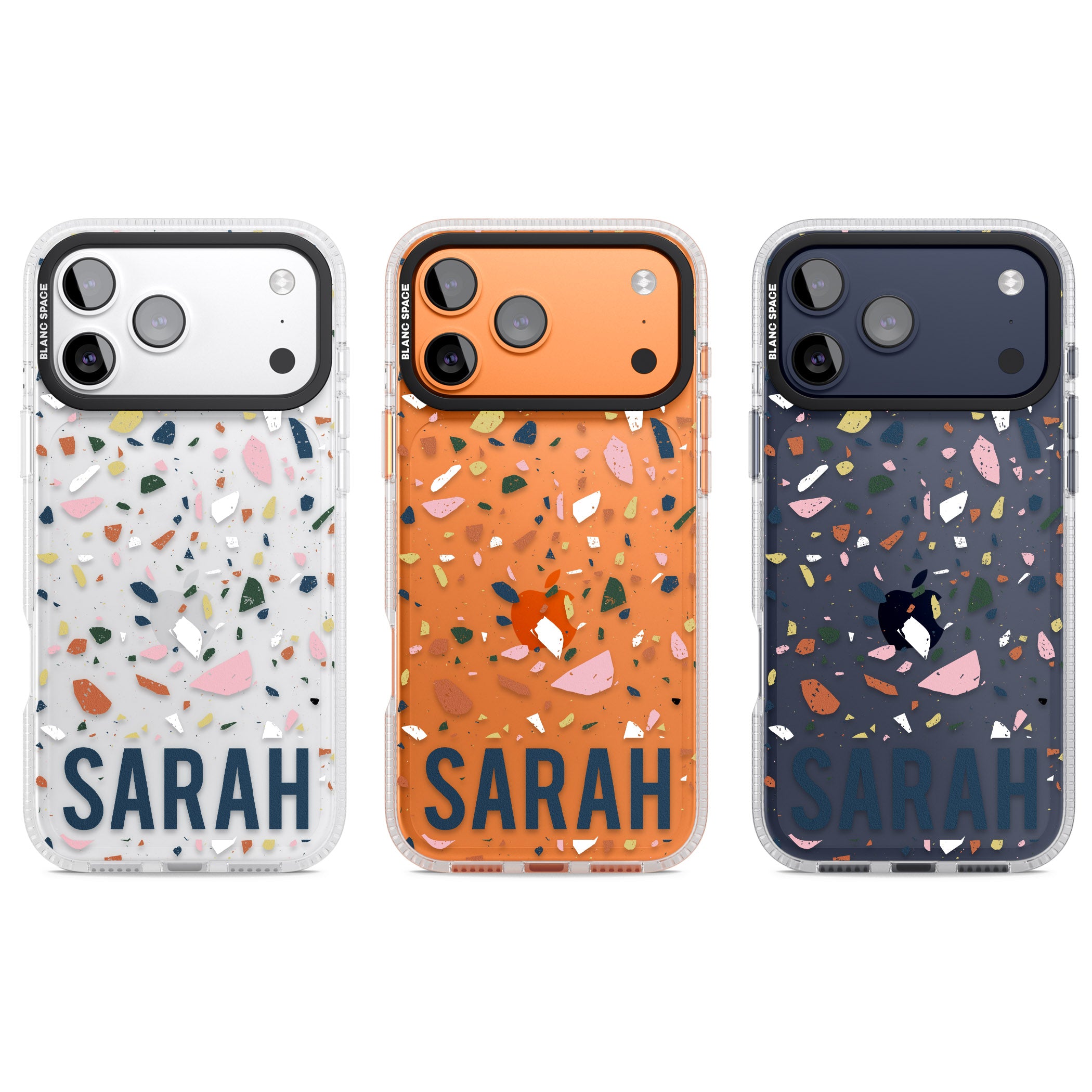 Personalised Terrazzo iPhone 17 Pro Impact Air Clear Phone Case APT Impact Protection