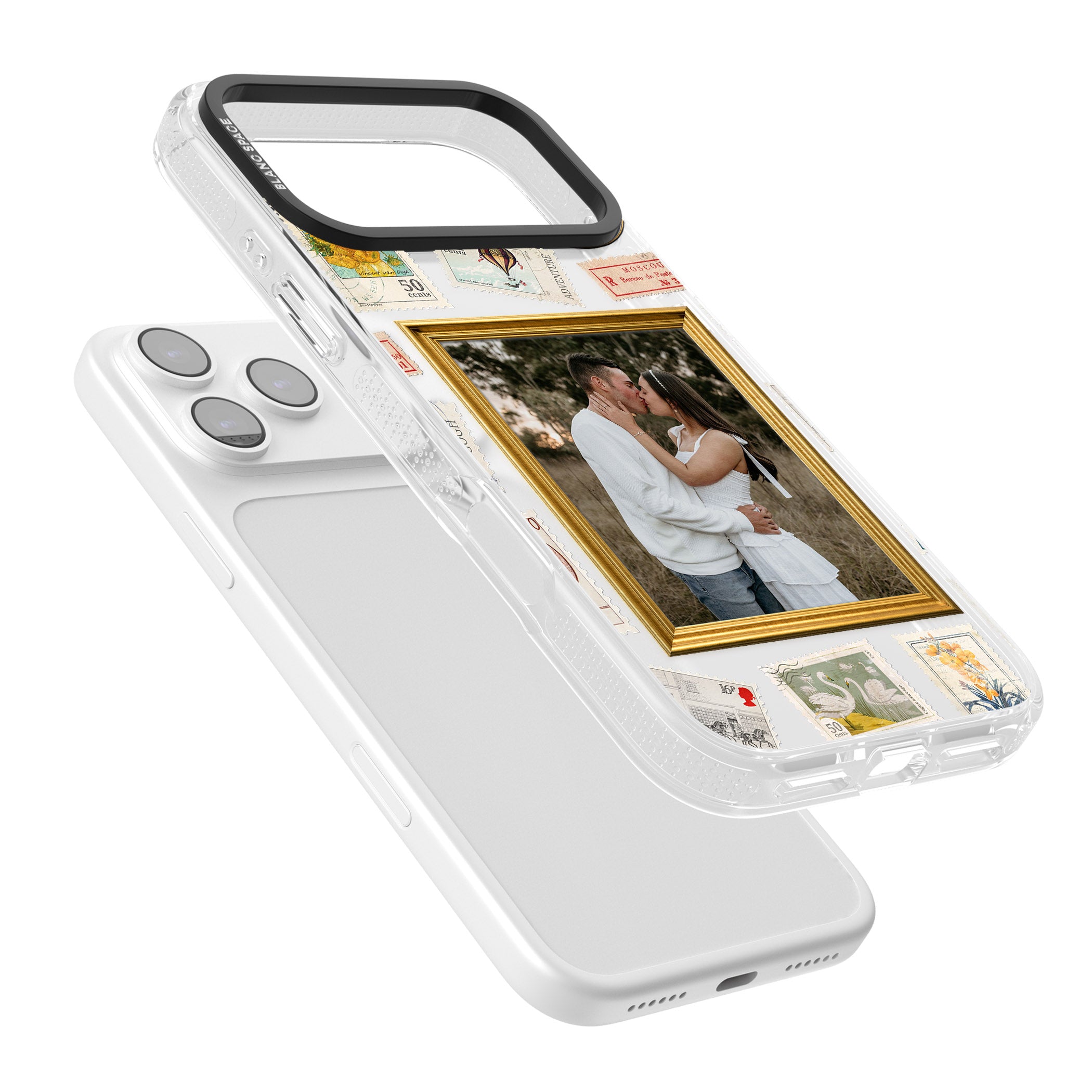 Personalised Vintage Photo Frame Collage iPhone 17 Pro Impact Air Clear Phone Case Colours