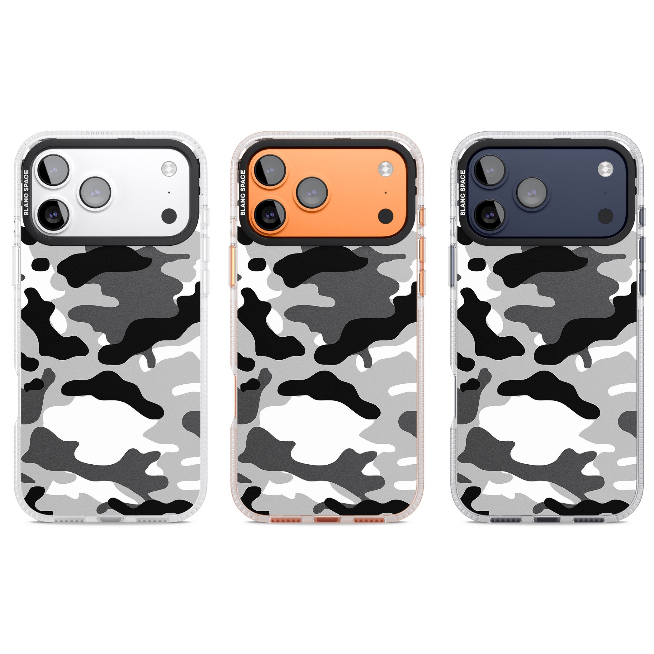 Grey Camo iPhone 17 Pro Impact Air Clear Phone Case APT Impact Protection