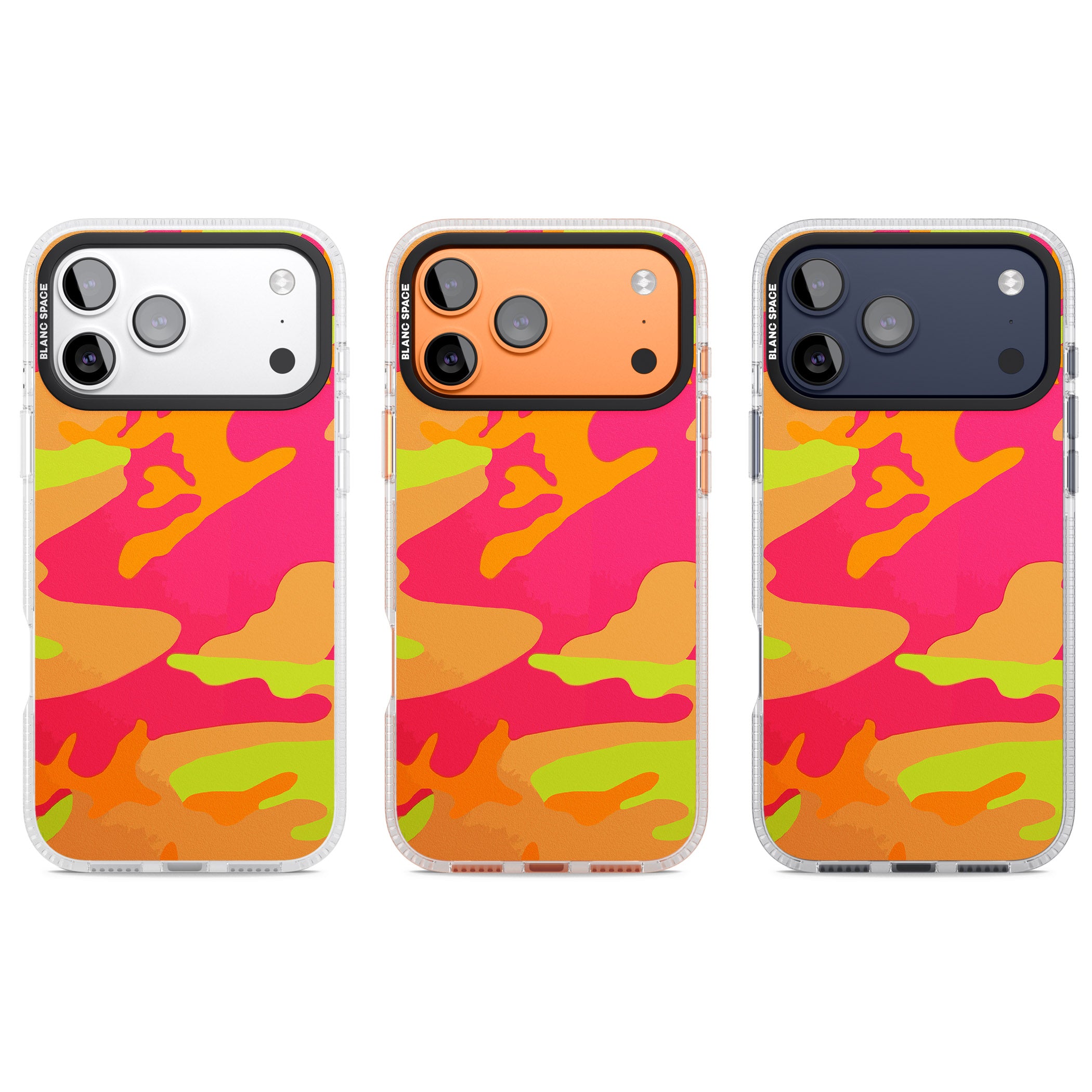 Neon Camo iPhone 17 Pro Impact Air Clear Phone Case APT Impact Protection