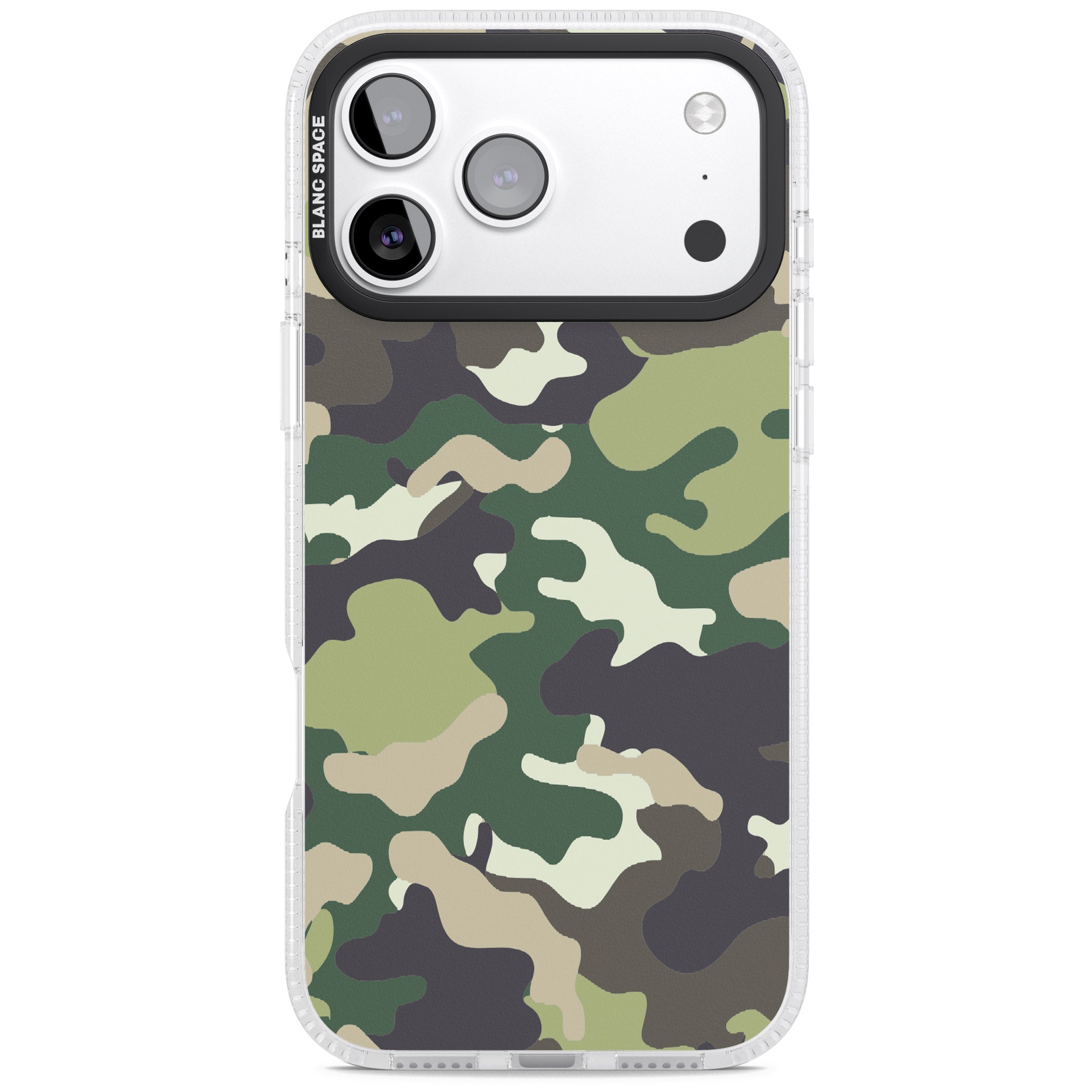 Green Camo iPhone 17 Pro Impact Air Clear Phone Case