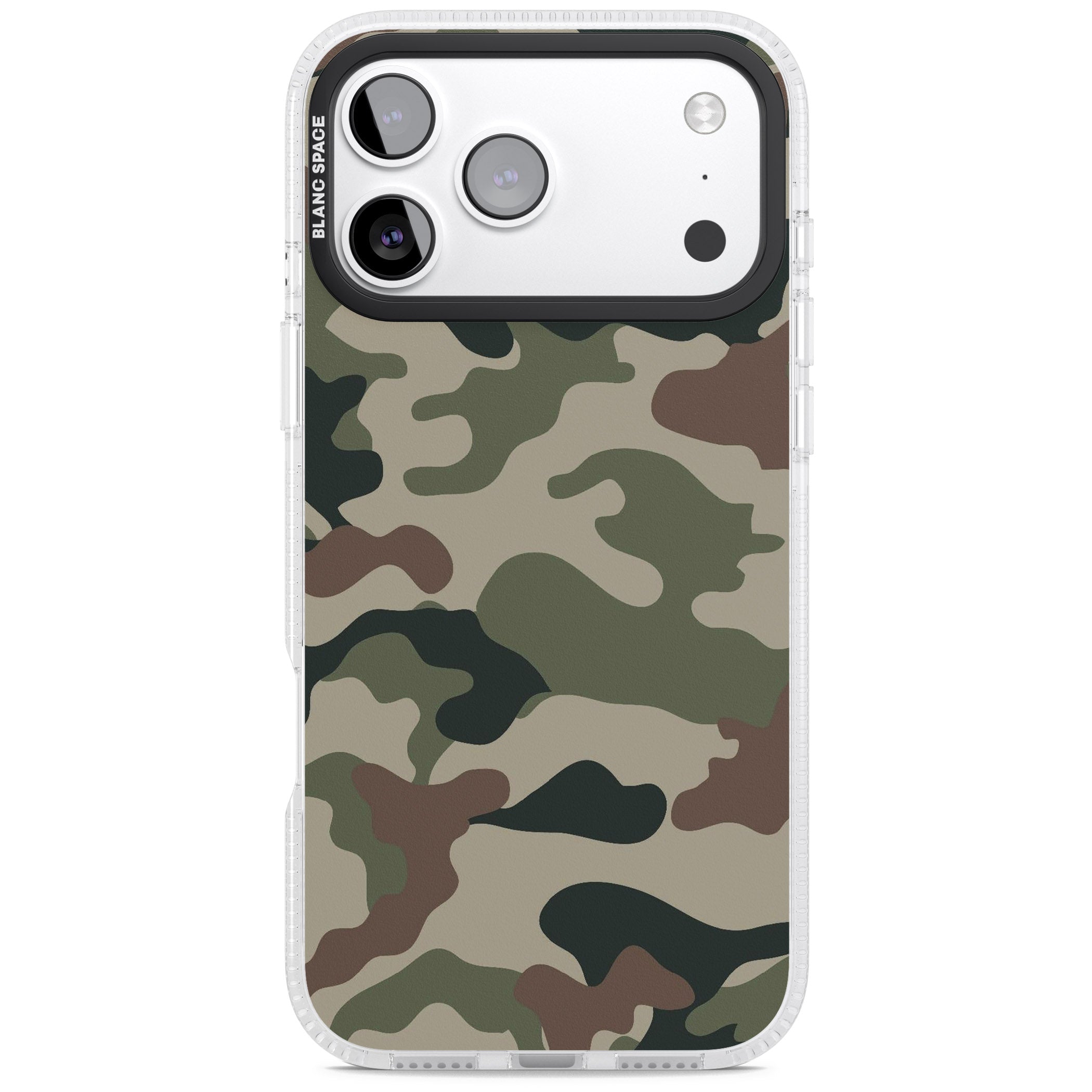 Woodland British Camo iPhone 17 Pro Impact Air Clear Phone Case