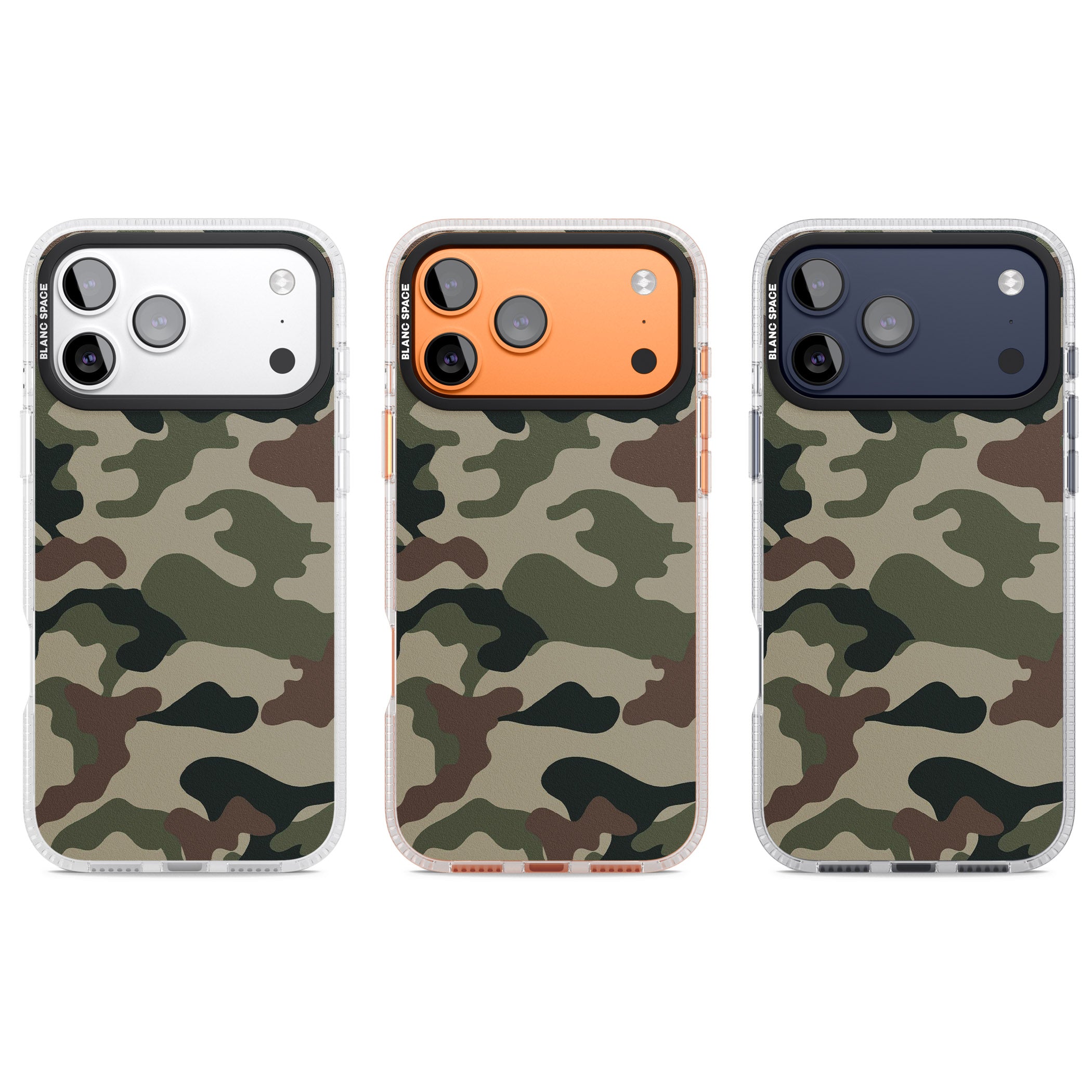 Woodland British Camo iPhone 17 Pro Impact Air Clear Phone Case APT Impact Protection