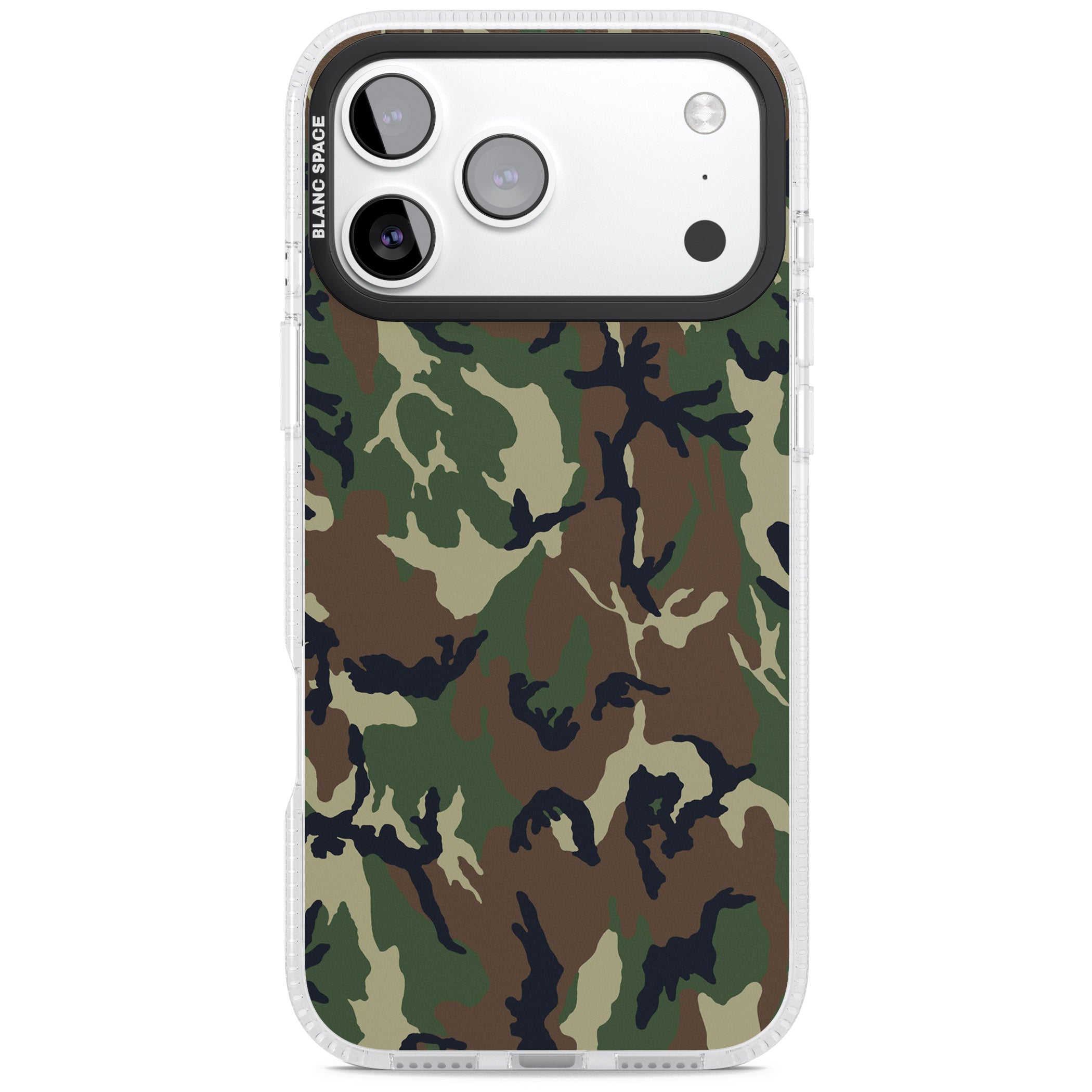 Forest Green Camo iPhone 17 Pro Impact Air Clear Phone Case