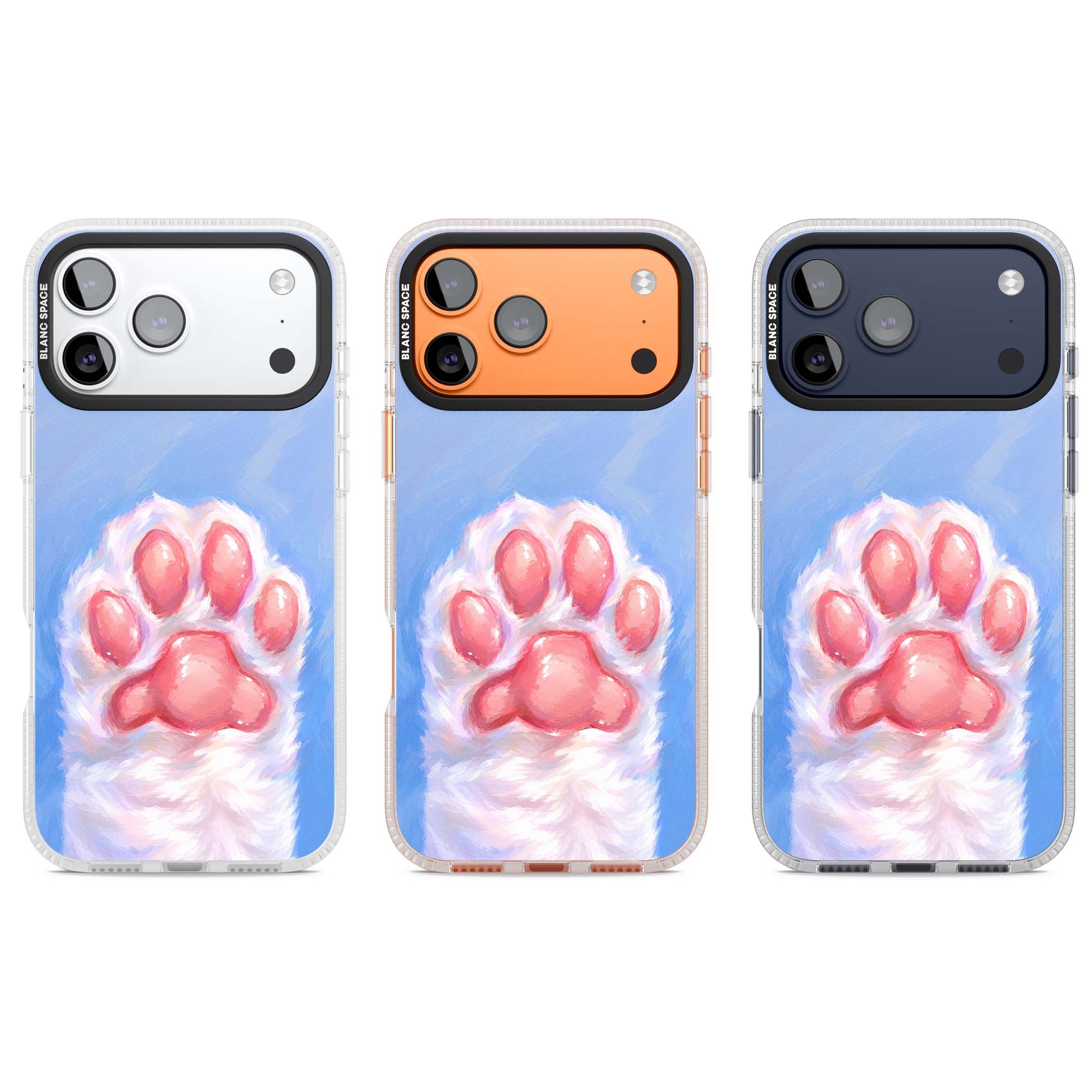 Soft White Paw cute iPhone case | Clear Case Impact Air case for iPhone 17 Pro, iPhone 17 Pro Max