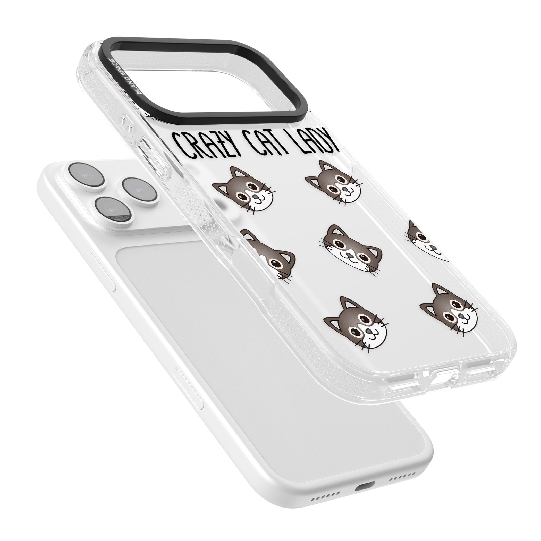 Crazy Cat Lady iPhone 17 Pro Impact Air Clear Phone Case Colours