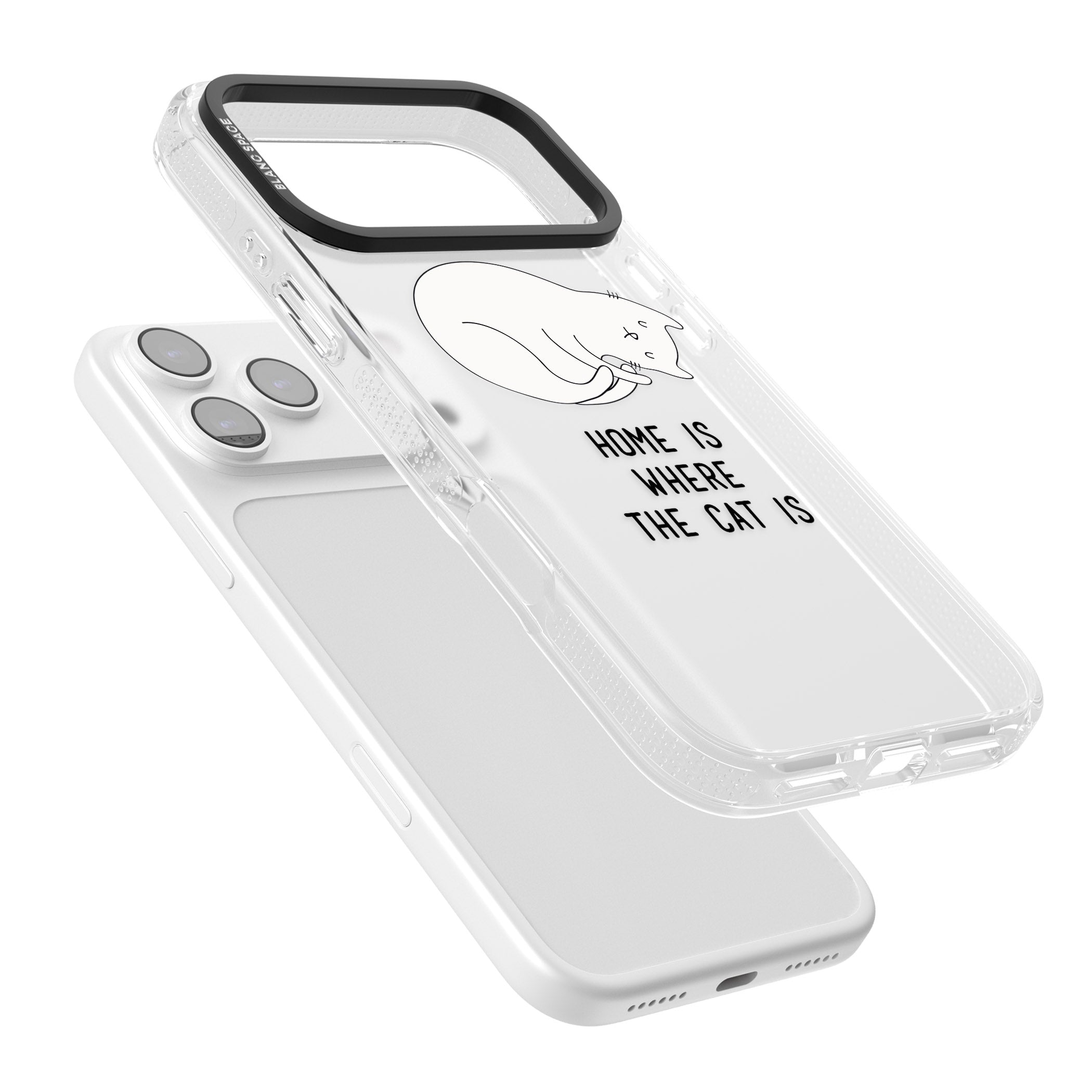 Home Is Where The Cat Is iPhone 17 Pro Impact Air Clear Phone Case Colours