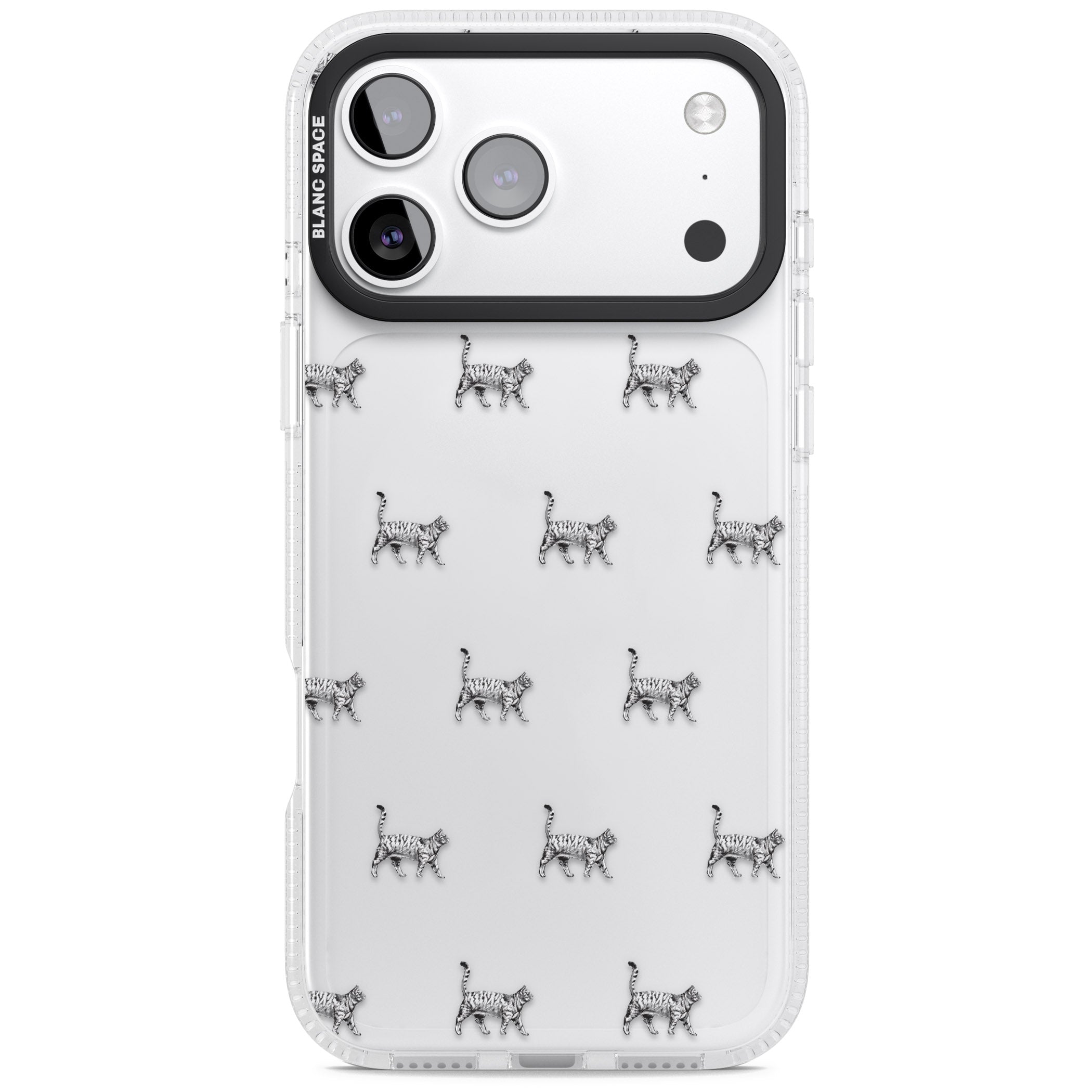 British Shorthair Cat Pattern iPhone 17 Pro Impact Air Clear Phone Case
