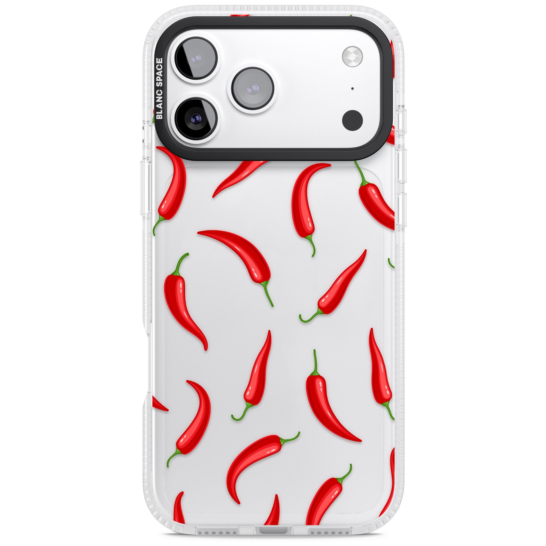 Chilli Pattern iPhone 17 Pro Impact Air Clear Phone Case