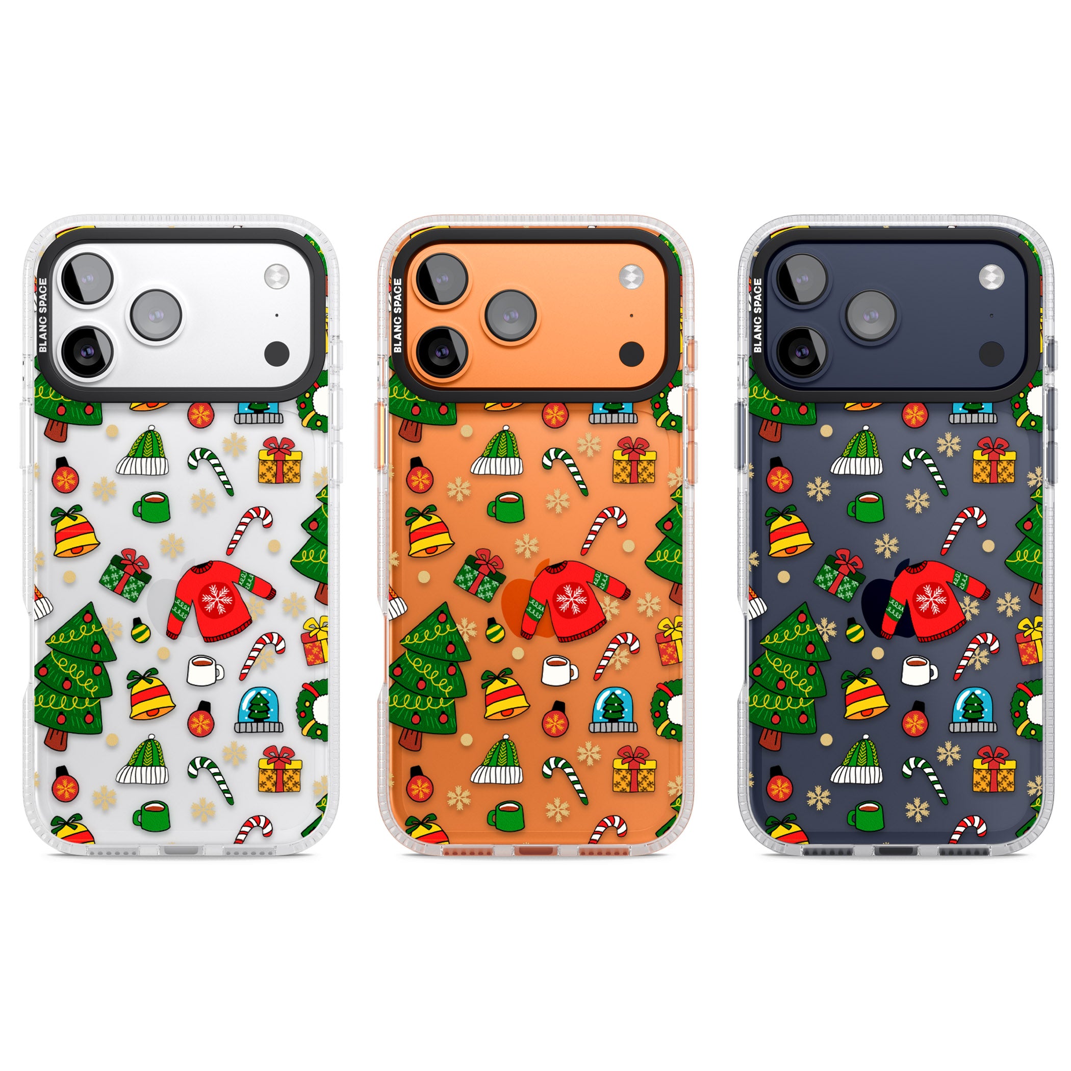 Christmas Mixture Pattern iPhone 17 Pro Impact Air Clear Phone Case APT Impact Protection
