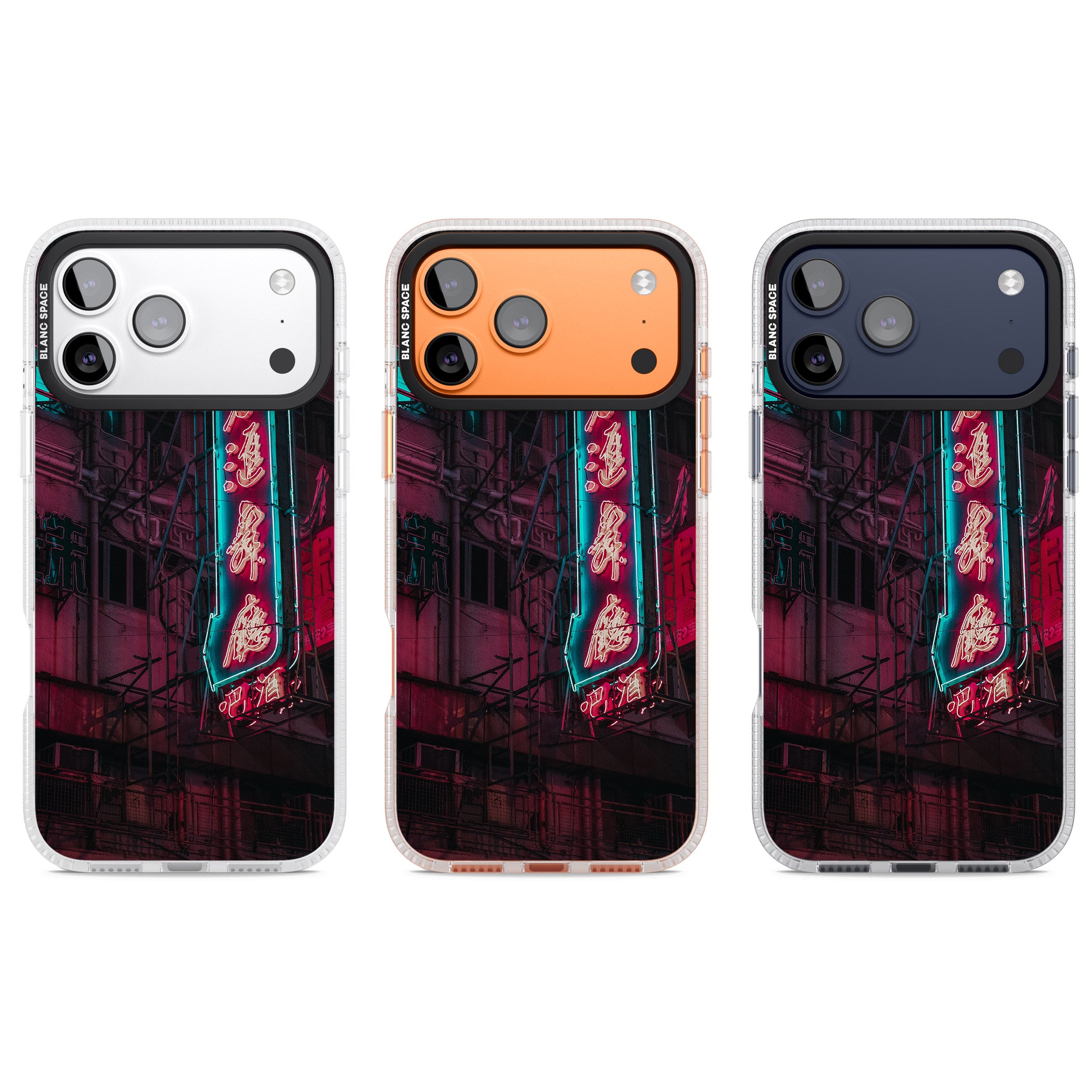 Neon Kanji Cityscape iPhone 17 Pro Impact Air Clear Phone Case APT Impact Protection