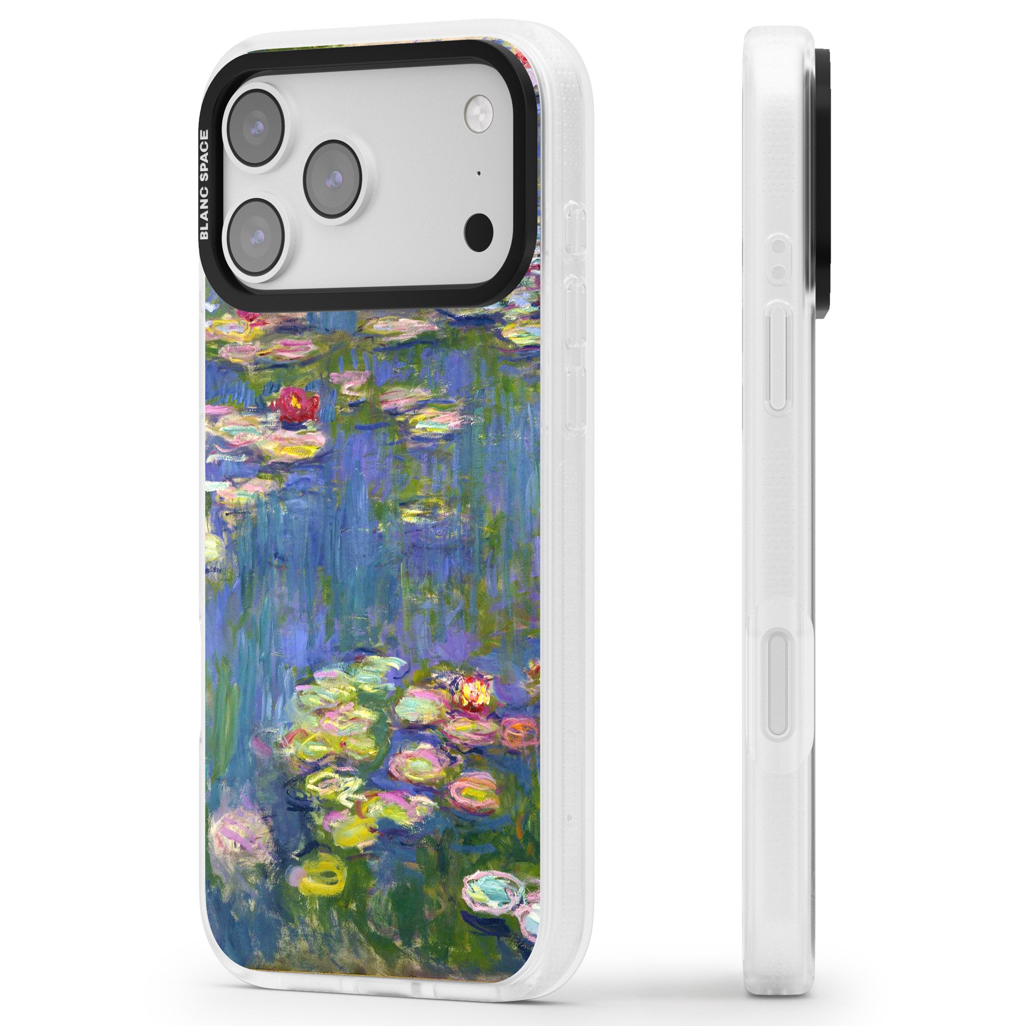 Water Lilies II iPhone 17 Pro Impact Air Clear Phone Case Side Profile