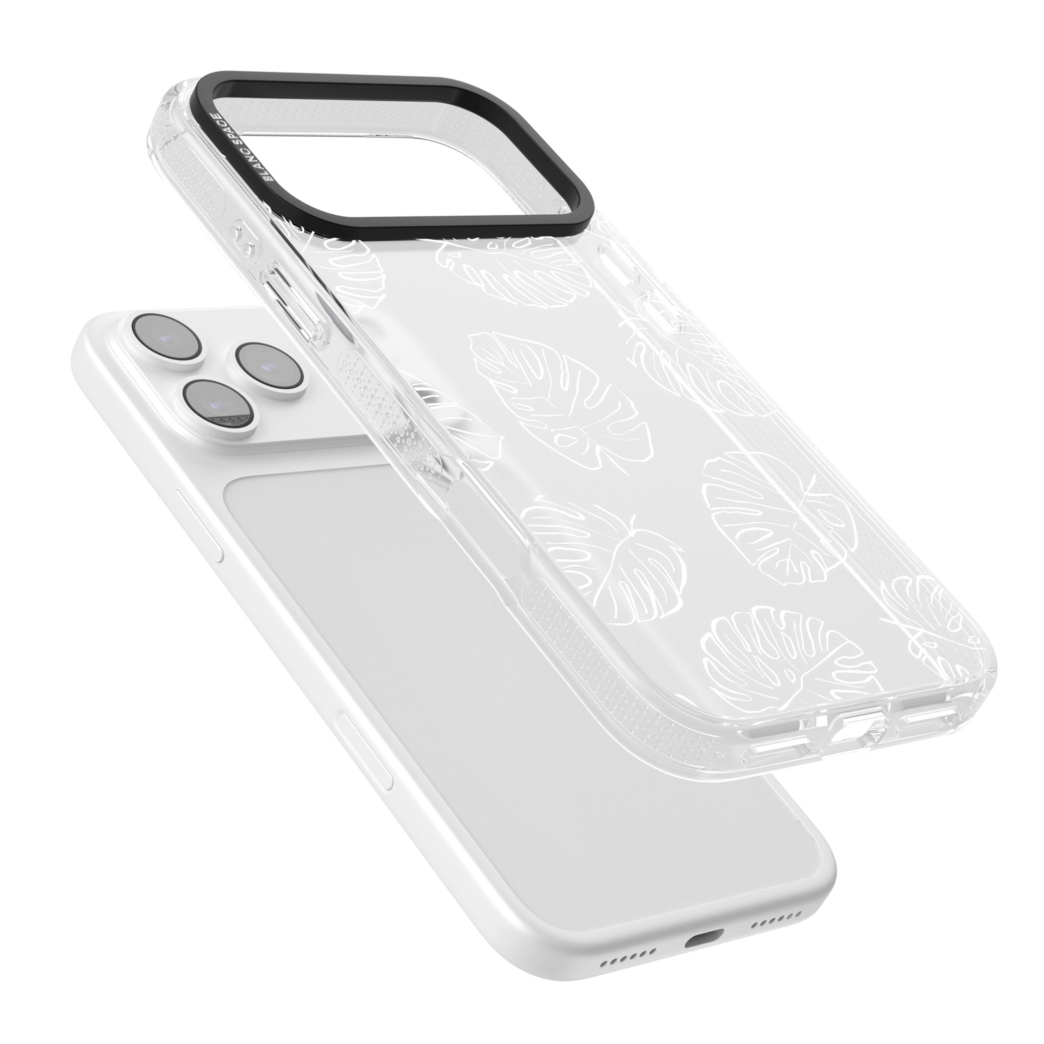 Monstera Outline iPhone 17 Pro Impact Air Clear Phone Case Colours