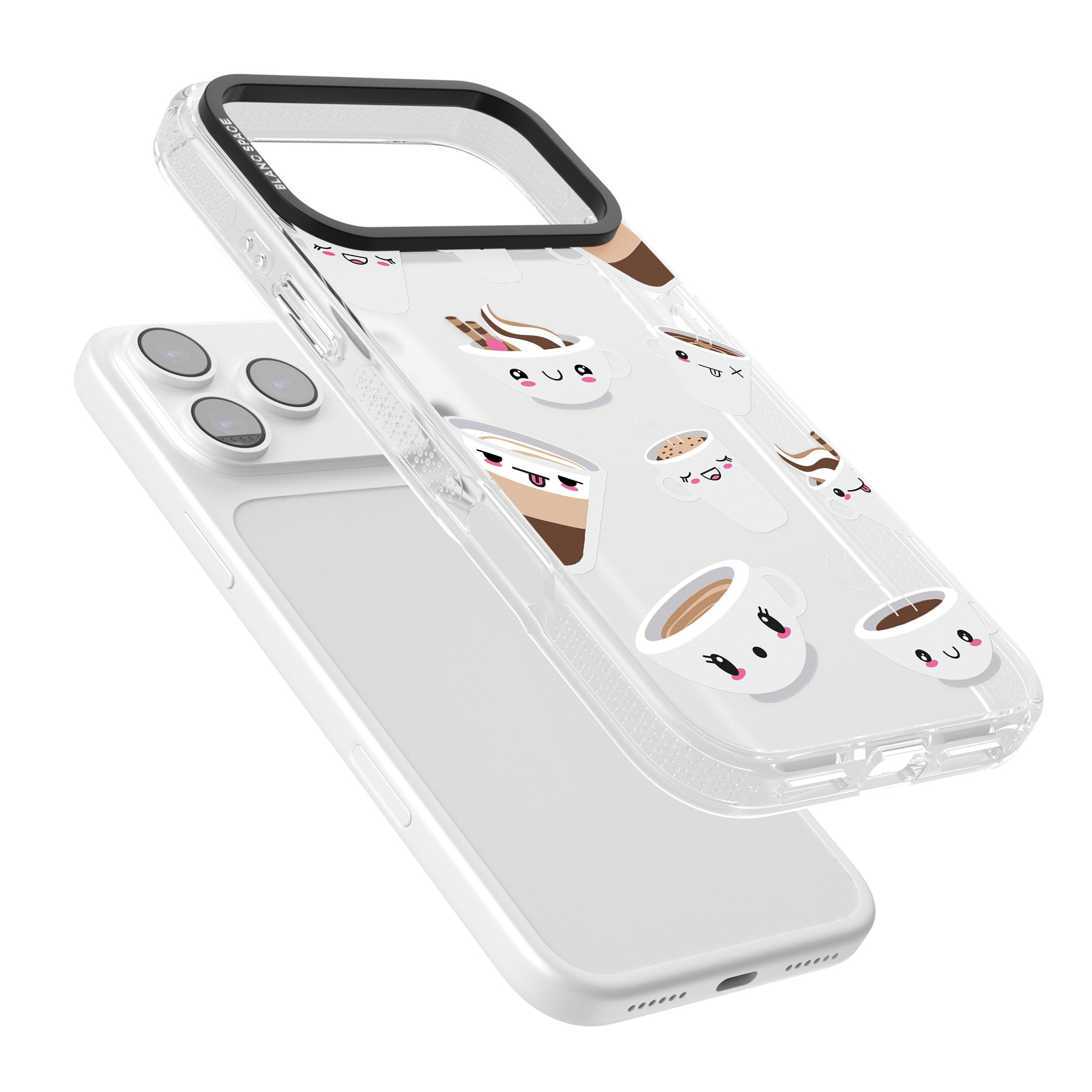 Coffee Faces iPhone 17 Pro Impact Air Clear Phone Case Colours