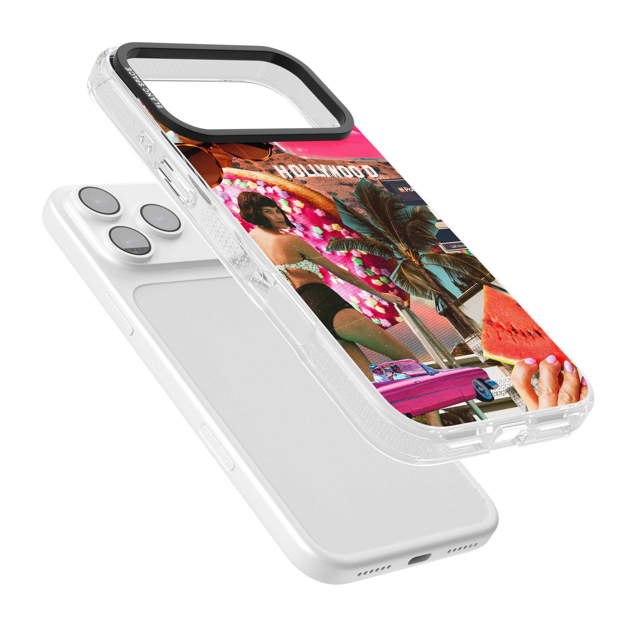 Hollywood Retro Collage iPhone 17 Pro Impact Air Clear Phone Case Colours