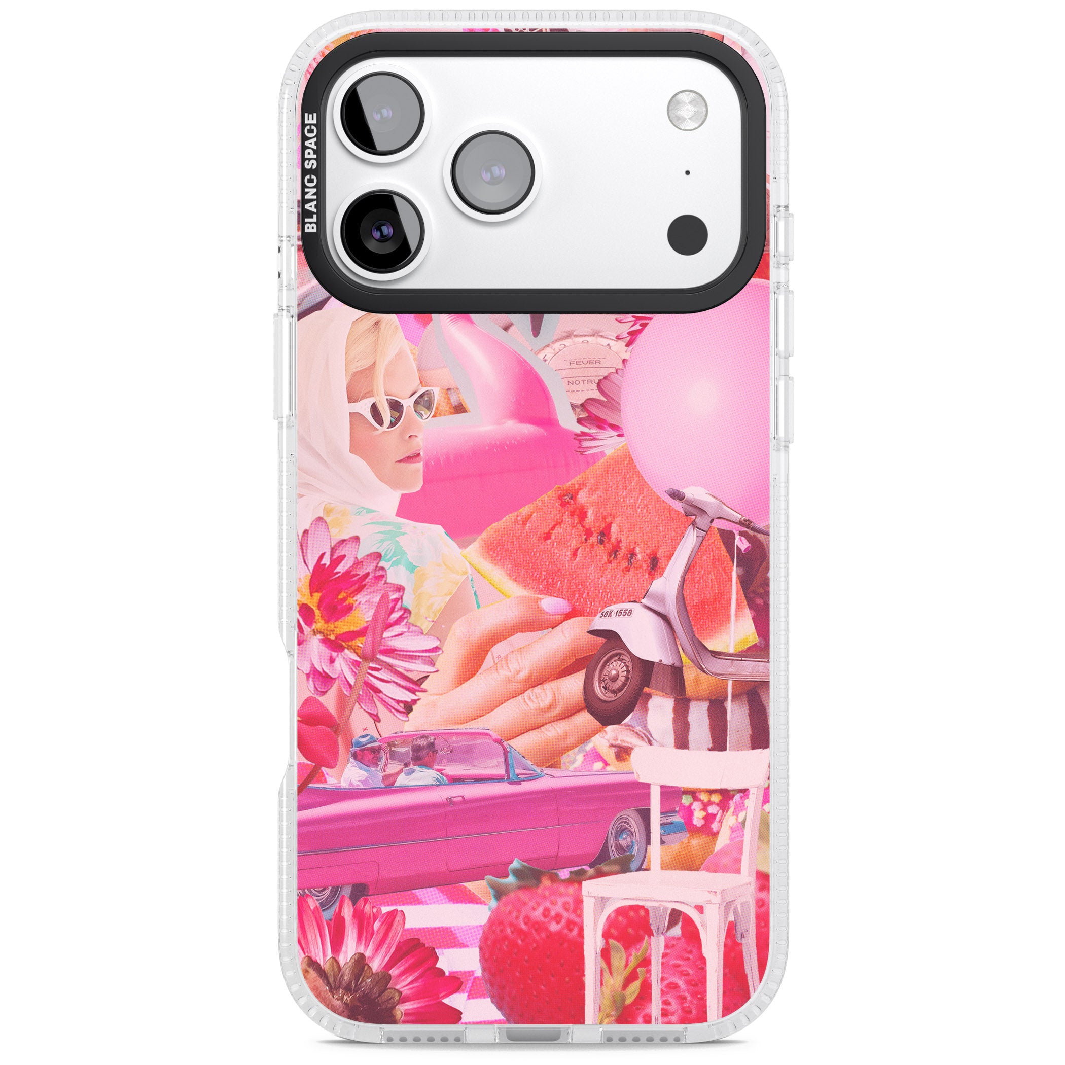 Retro Pink Glamour iPhone 17 Pro Impact Air Clear Phone Case