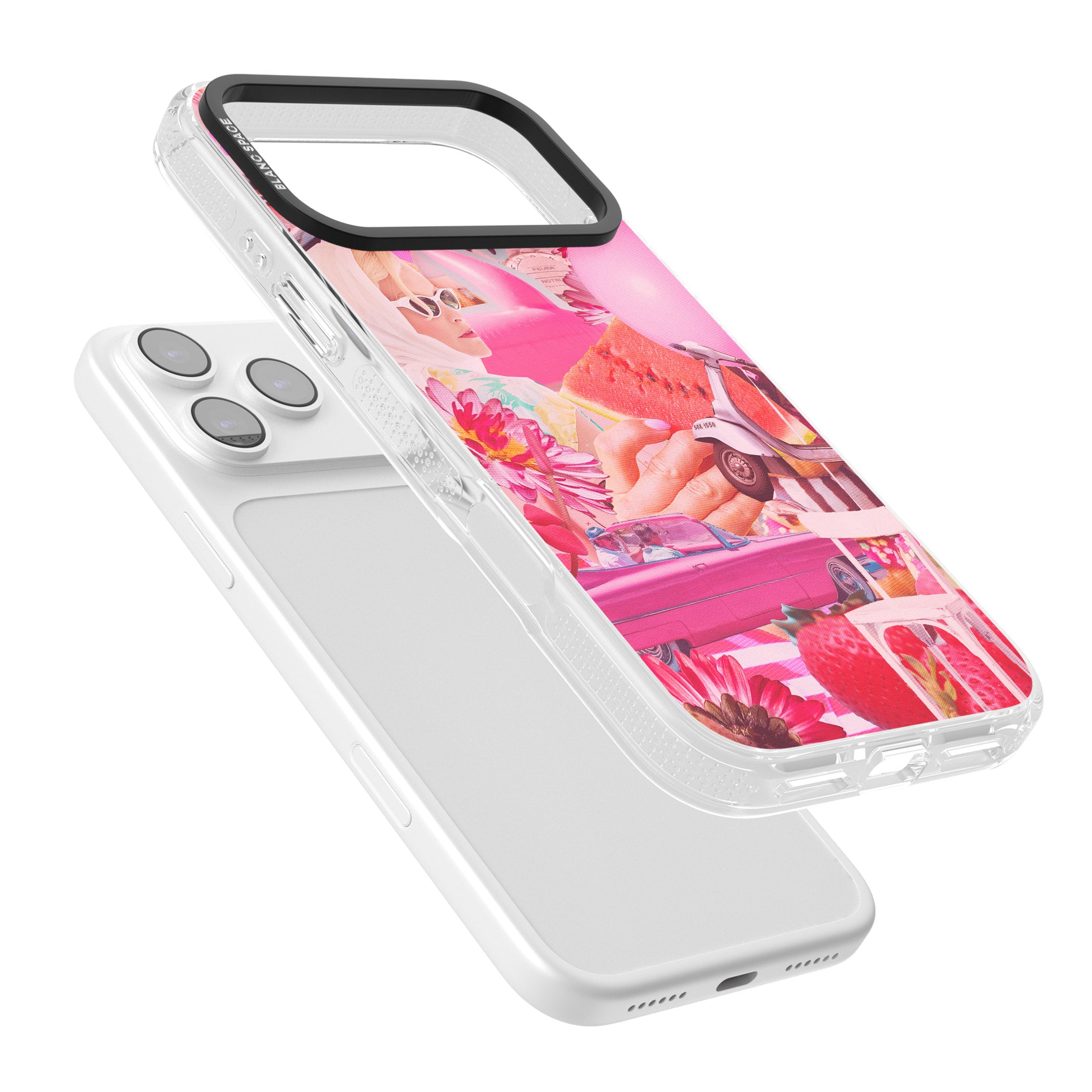 Retro Pink Glamour iPhone 17 Pro Impact Air Clear Phone Case Colours