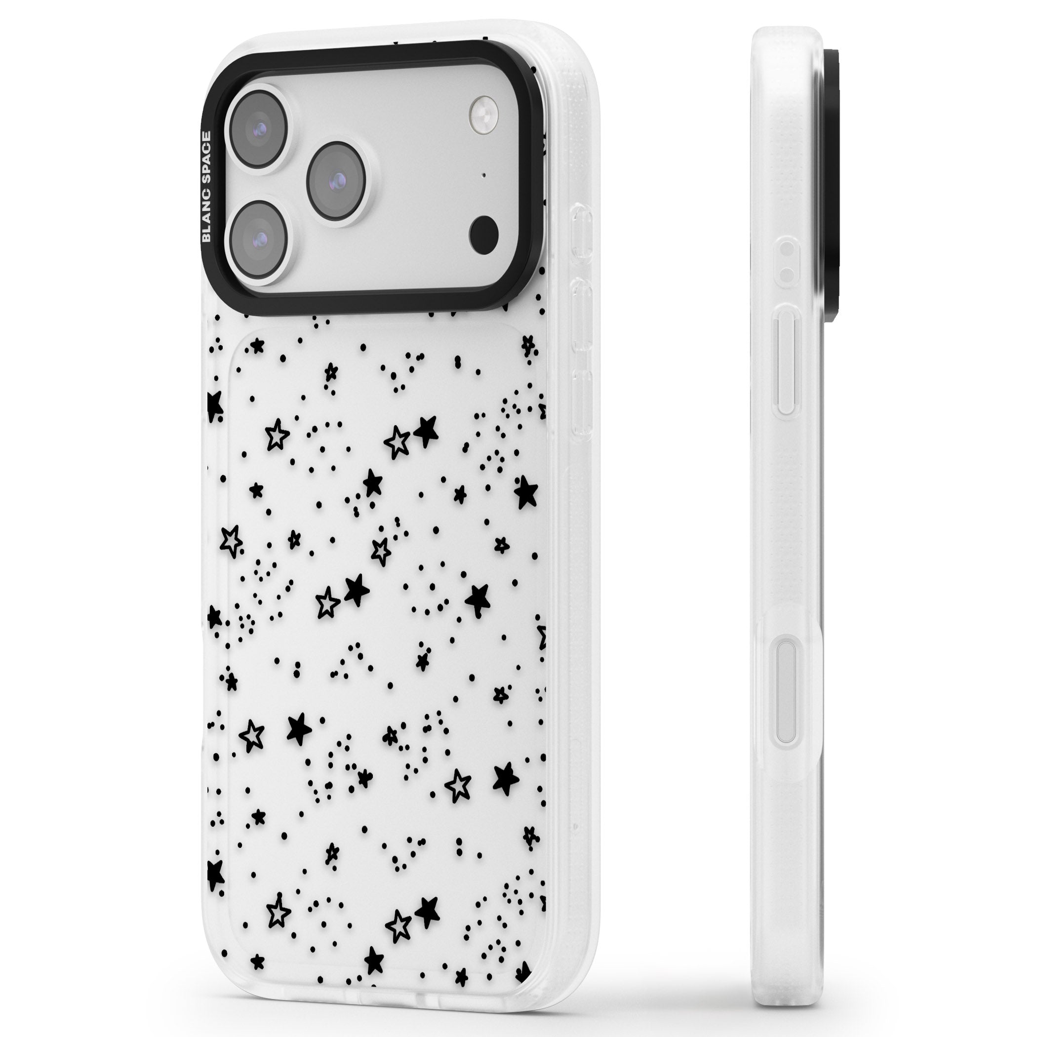 Midnight Stars iPhone 17 Pro Impact Air Clear Phone Case Side Profile