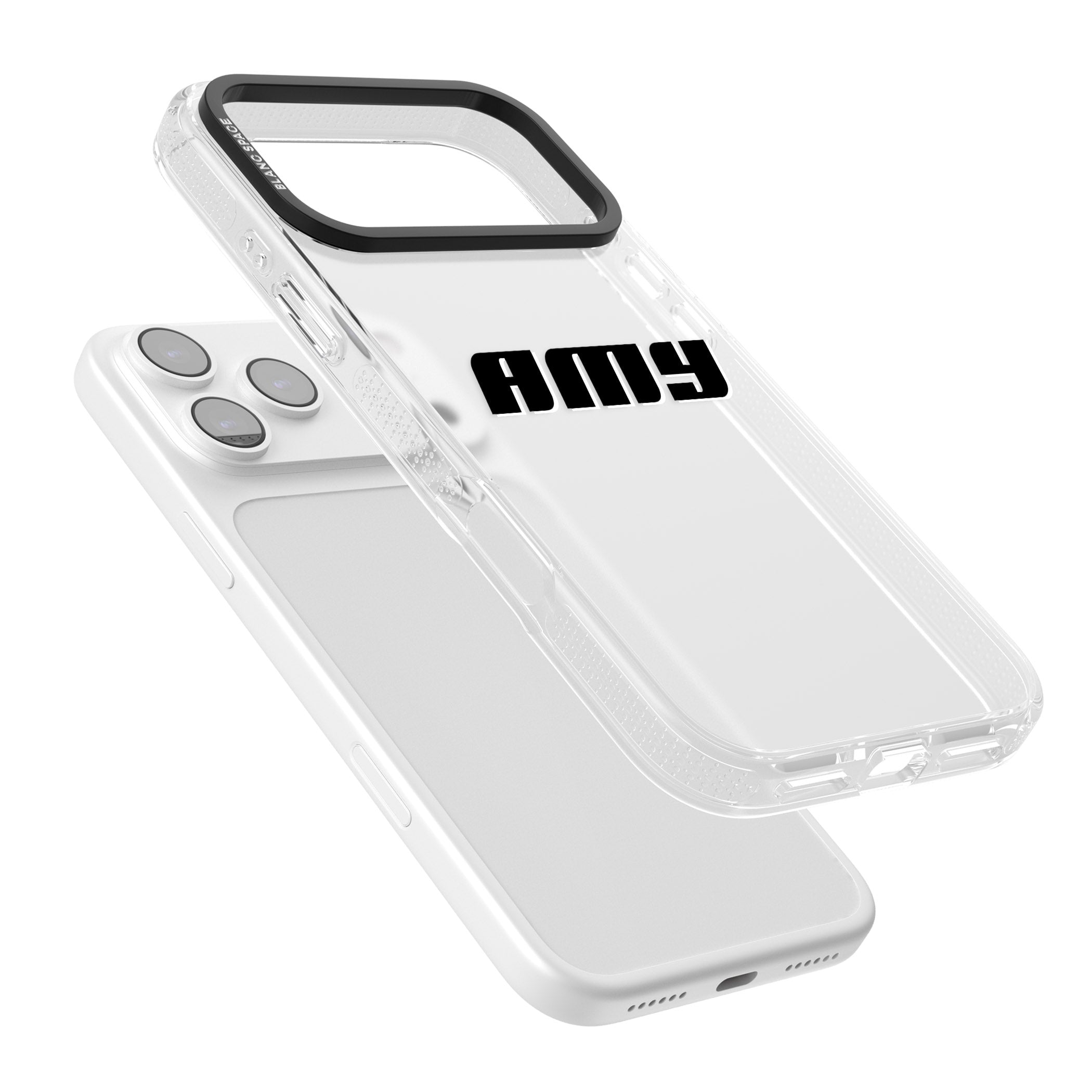 Personalised Bold Name iPhone 17 Pro Impact Air Clear Phone Case Colours