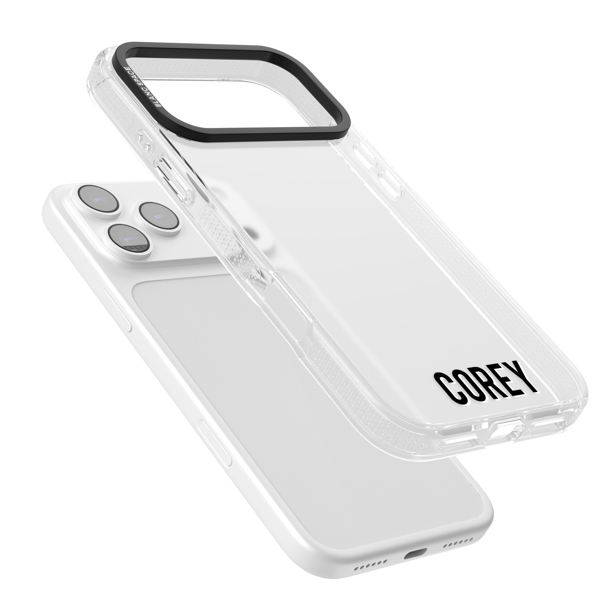 Personalised Bottom Name iPhone 17 Pro Impact Air Clear Phone Case Colours