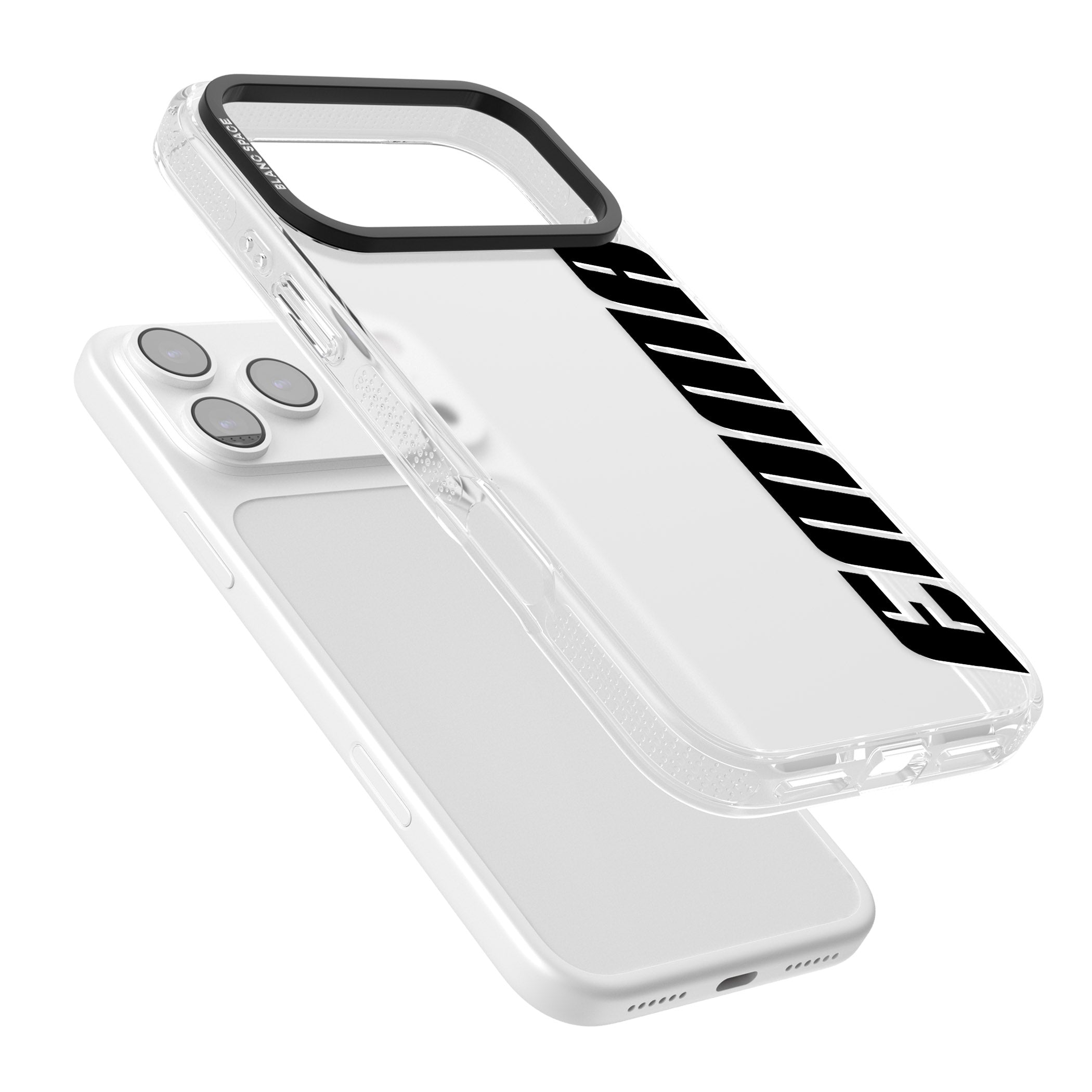 Personalised Vertical Bold Name iPhone 17 Pro Impact Air Clear Phone Case Colours