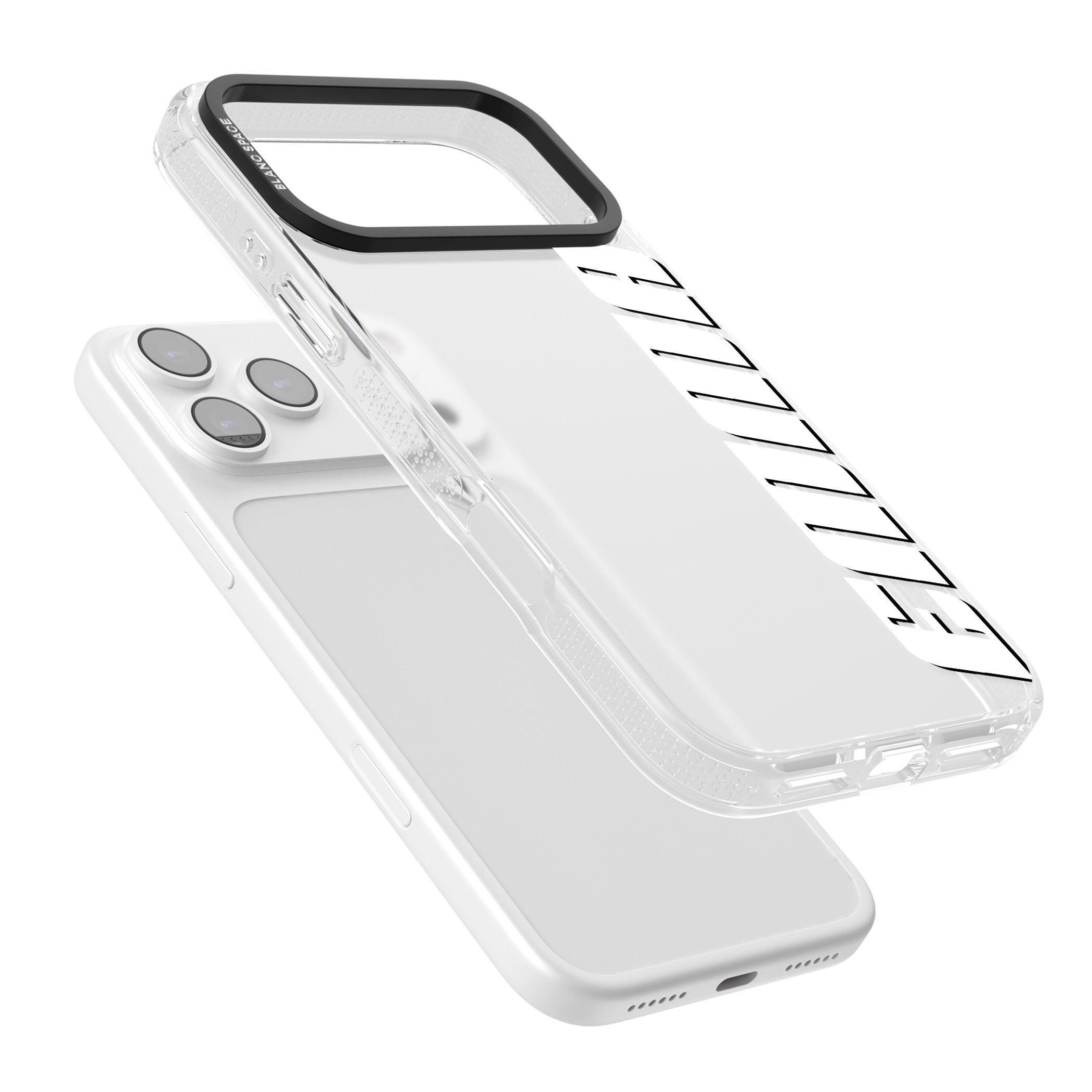 Personalised Vertical Bold Name iPhone 17 Pro Impact Air Clear Phone Case Colours