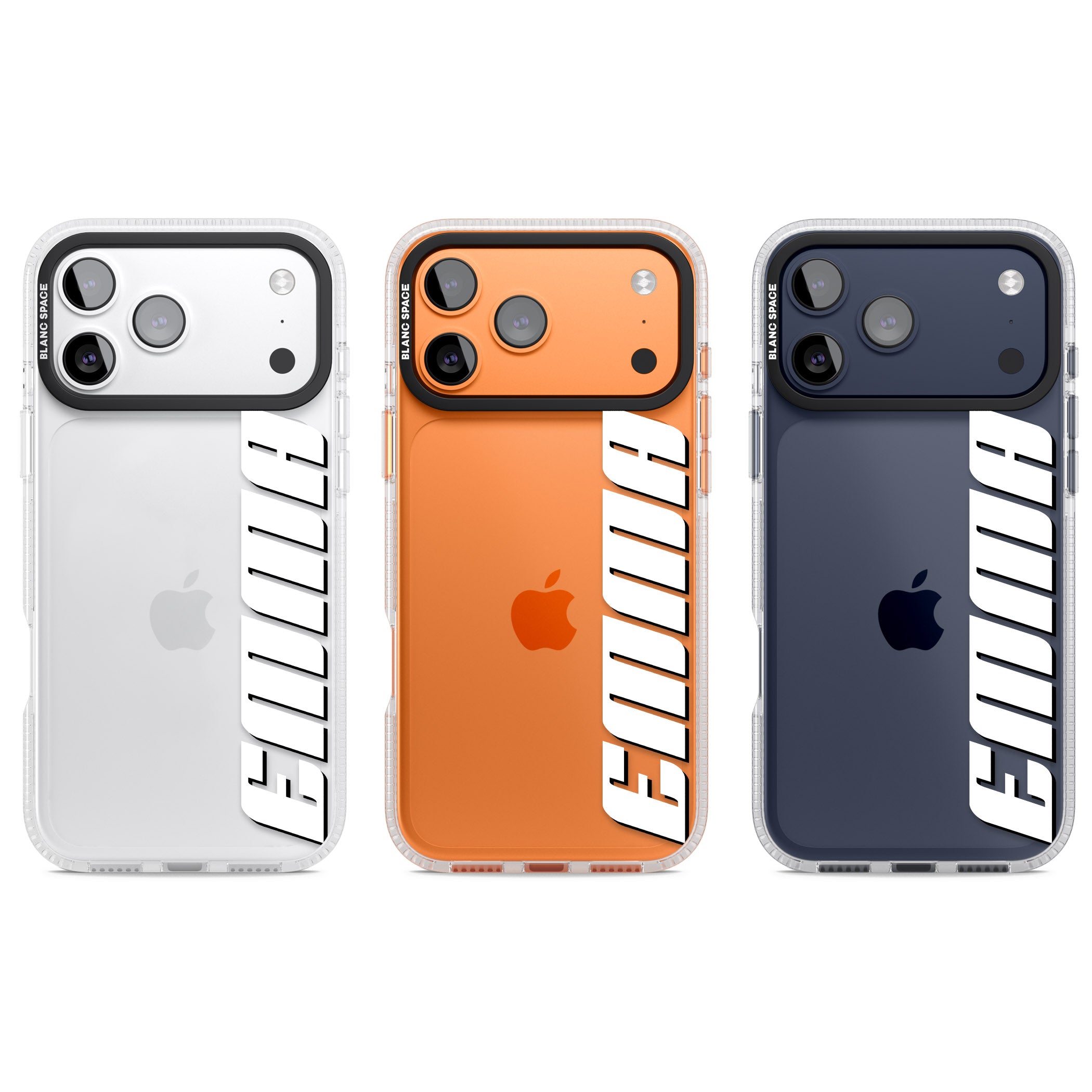 Personalised Vertical Bold Name iPhone 17 Pro Impact Air Clear Phone Case APT Impact Protection