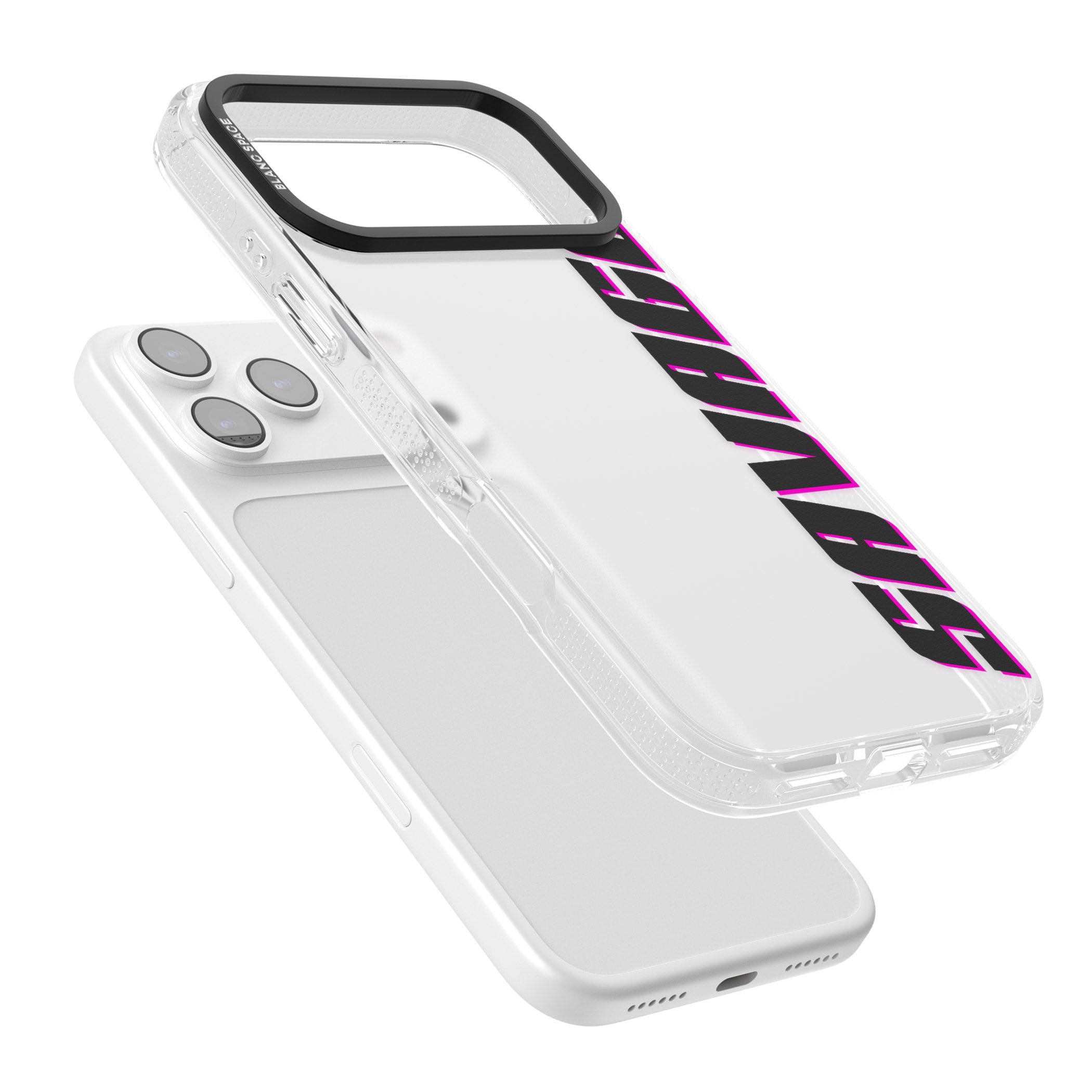 Personalised Cool Vertical Name iPhone 17 Pro Impact Air Clear Phone Case Colours