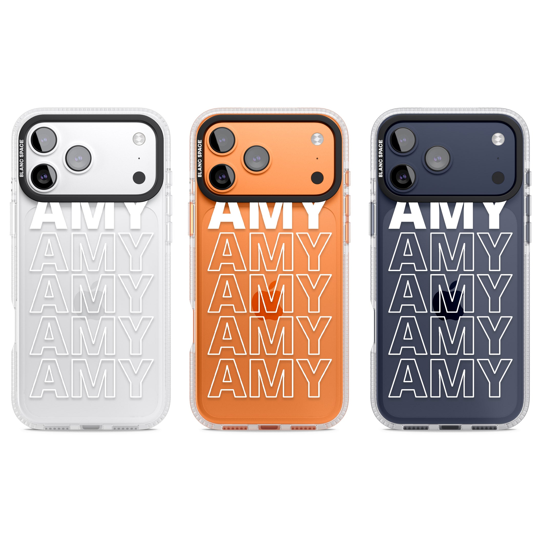 Personalised Bold Name Repeated iPhone 17 Pro Impact Air Clear Phone Case APT Impact Protection