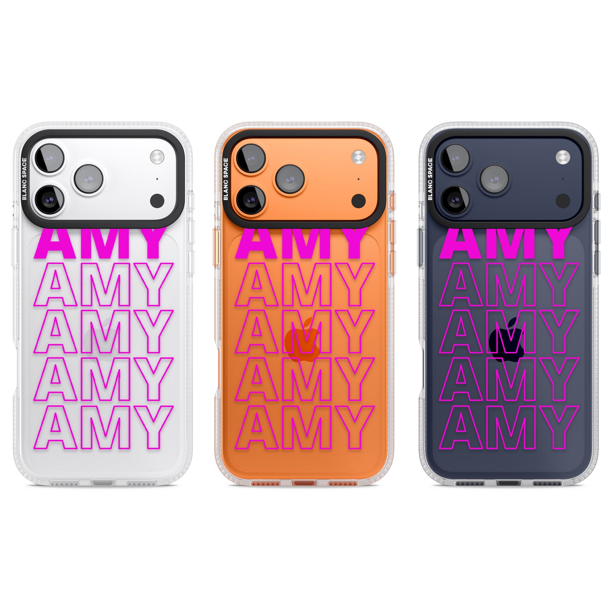 Personalised Bold Repeated Name iPhone 17 Pro Impact Air Clear Phone Case APT Impact Protection