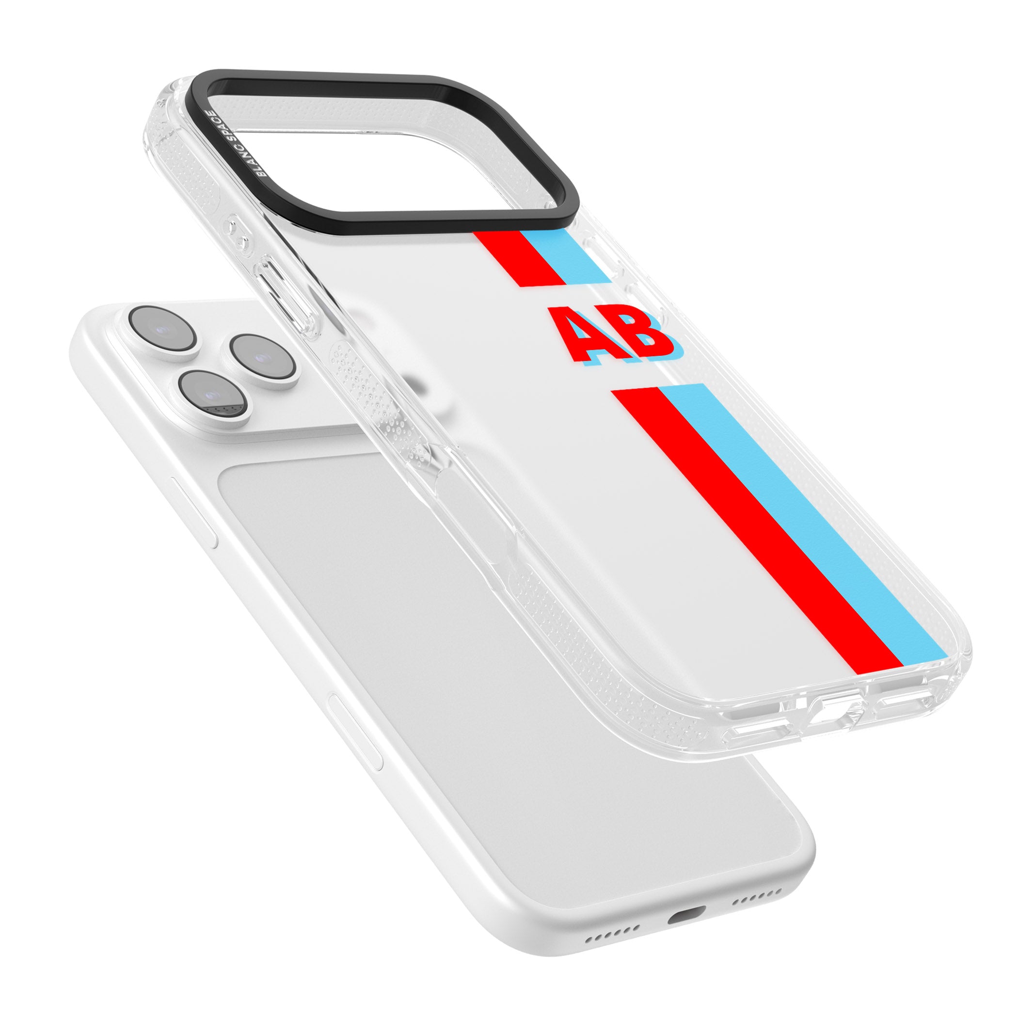 Personalised Bold Striped iPhone 17 Pro Impact Air Clear Phone Case Colours