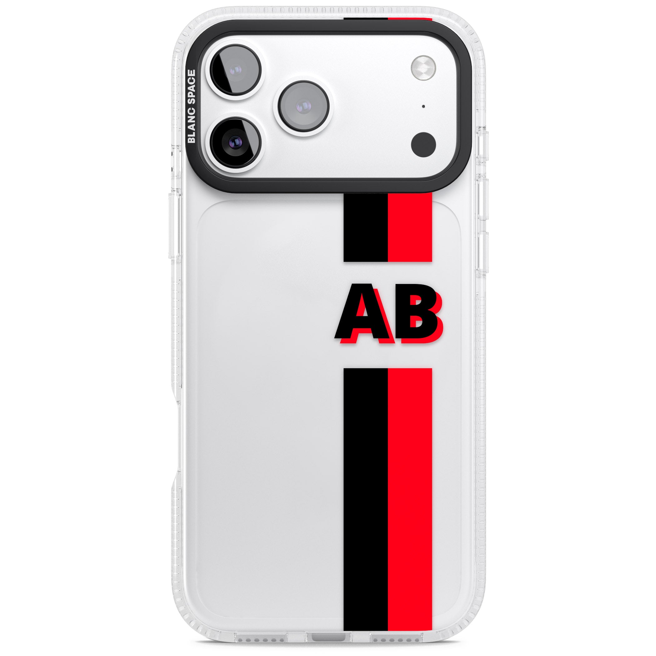 Personalised Bold Stripe iPhone 17 Pro Impact Air Clear Phone Case