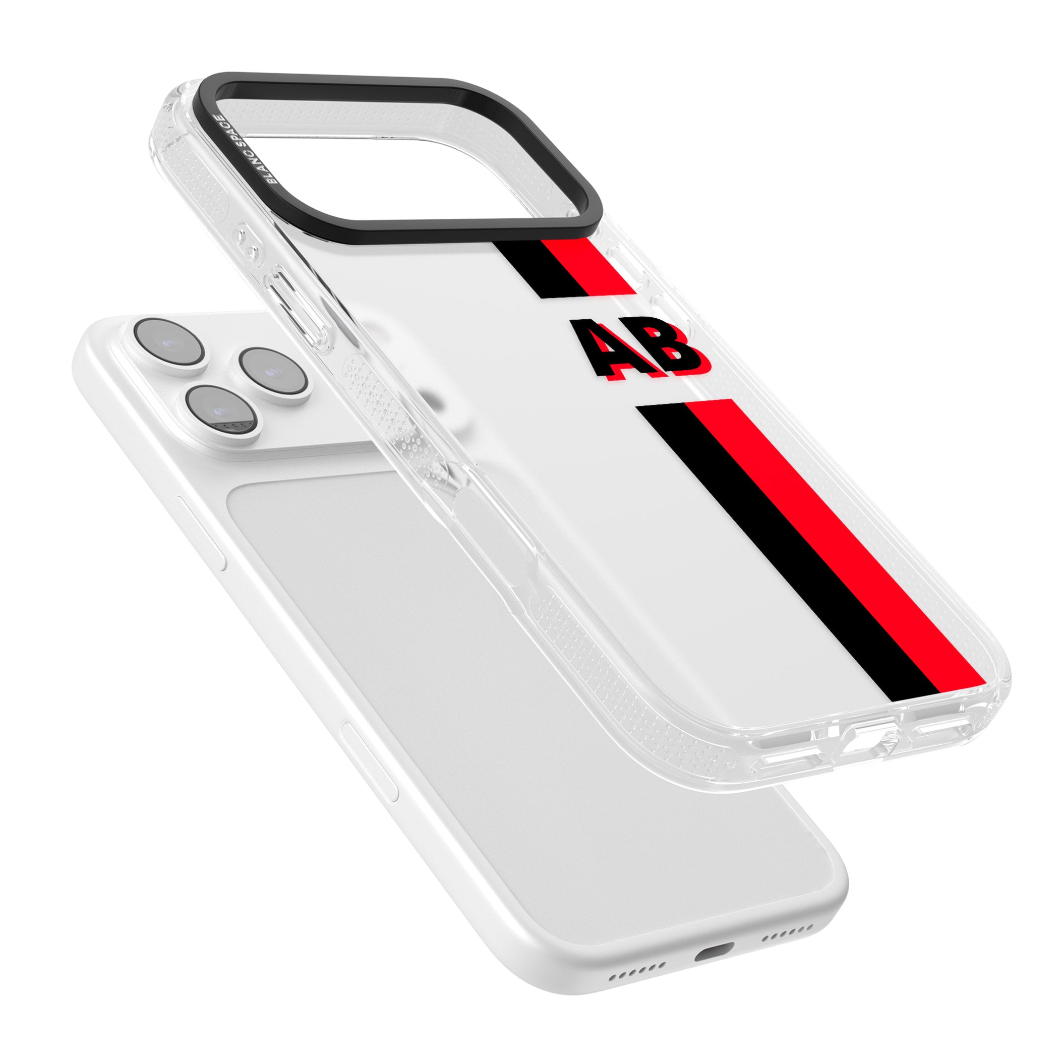 Personalised Bold Stripe iPhone 17 Pro Impact Air Clear Phone Case Colours