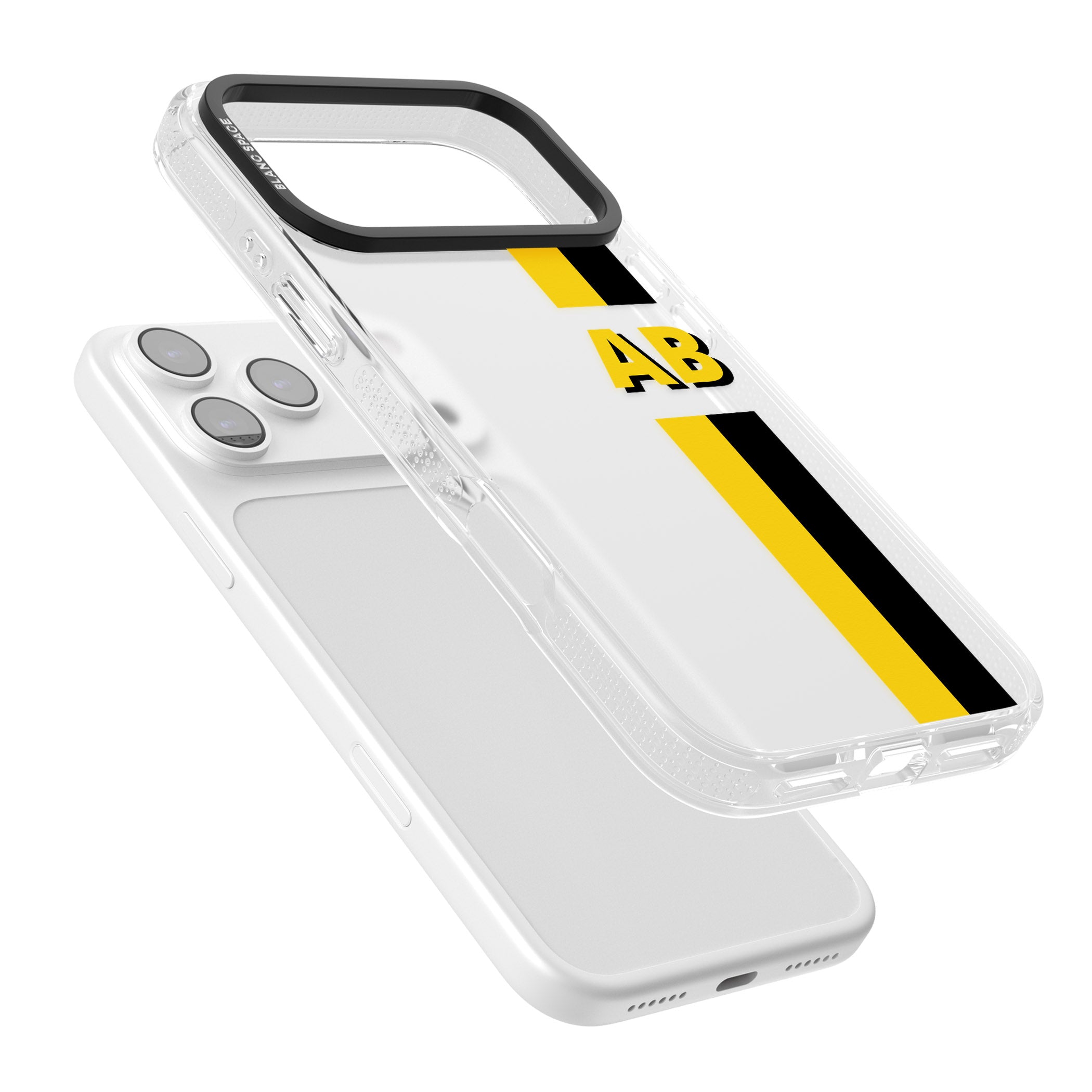 Personalised Bold Name Striped iPhone 17 Pro Impact Air Clear Phone Case Colours