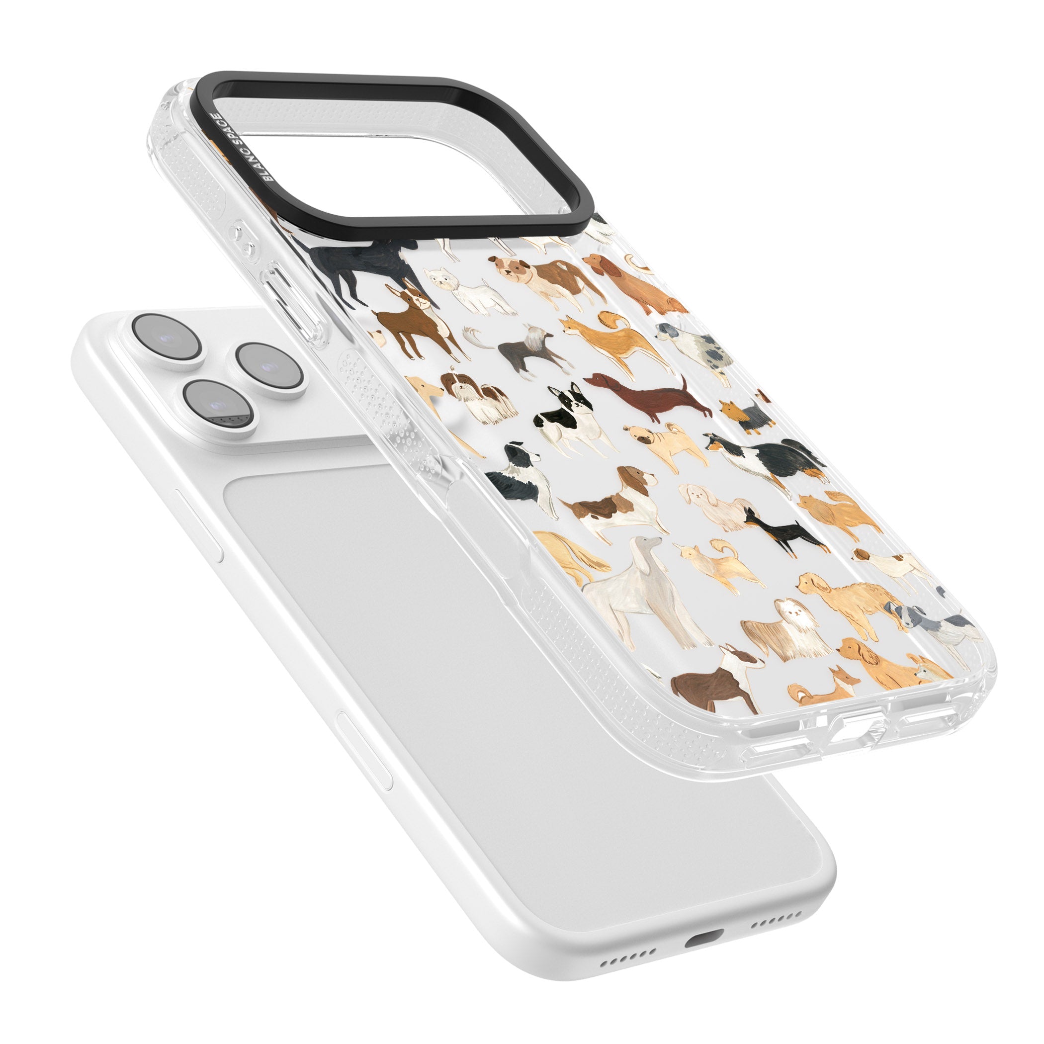 Hand Painted Dogs iPhone 17 Pro Impact Air Clear Phone Case Colours