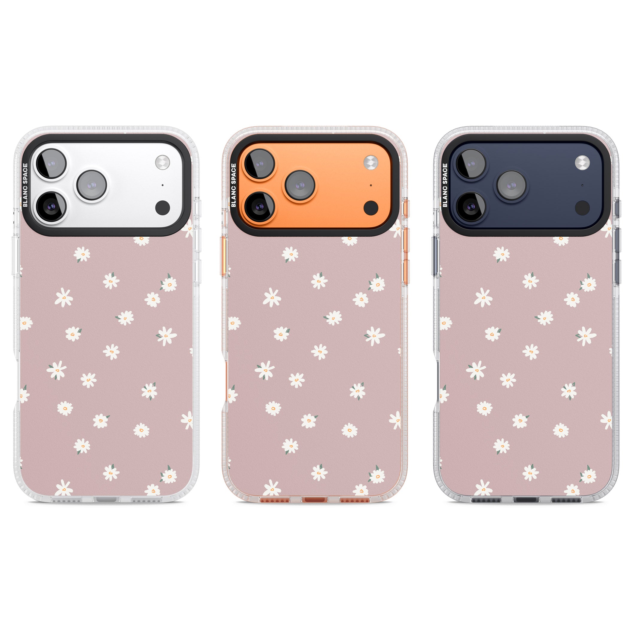 Dusty Pink Daisy iPhone 17 Pro Impact Air Clear Phone Case APT Impact Protection