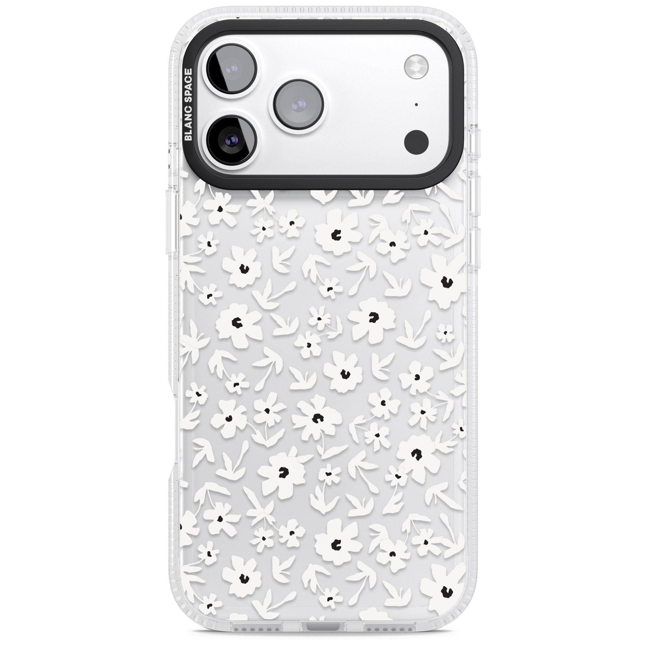 Monochrome Floral iPhone 17 Pro Impact Air Clear Phone Case