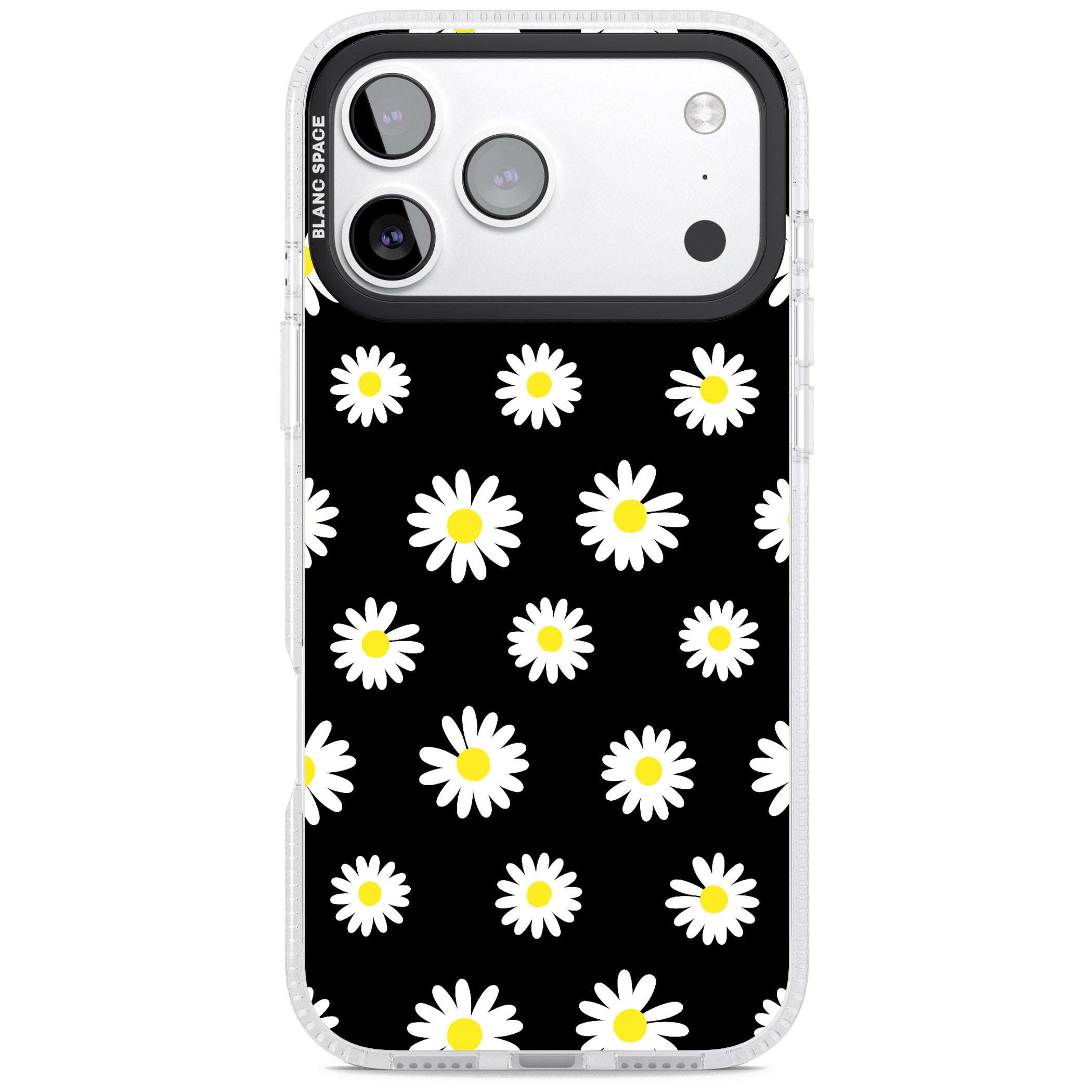 Personalised Chic Daisy Pattern iPhone 17 Pro Impact Air Clear Phone Case