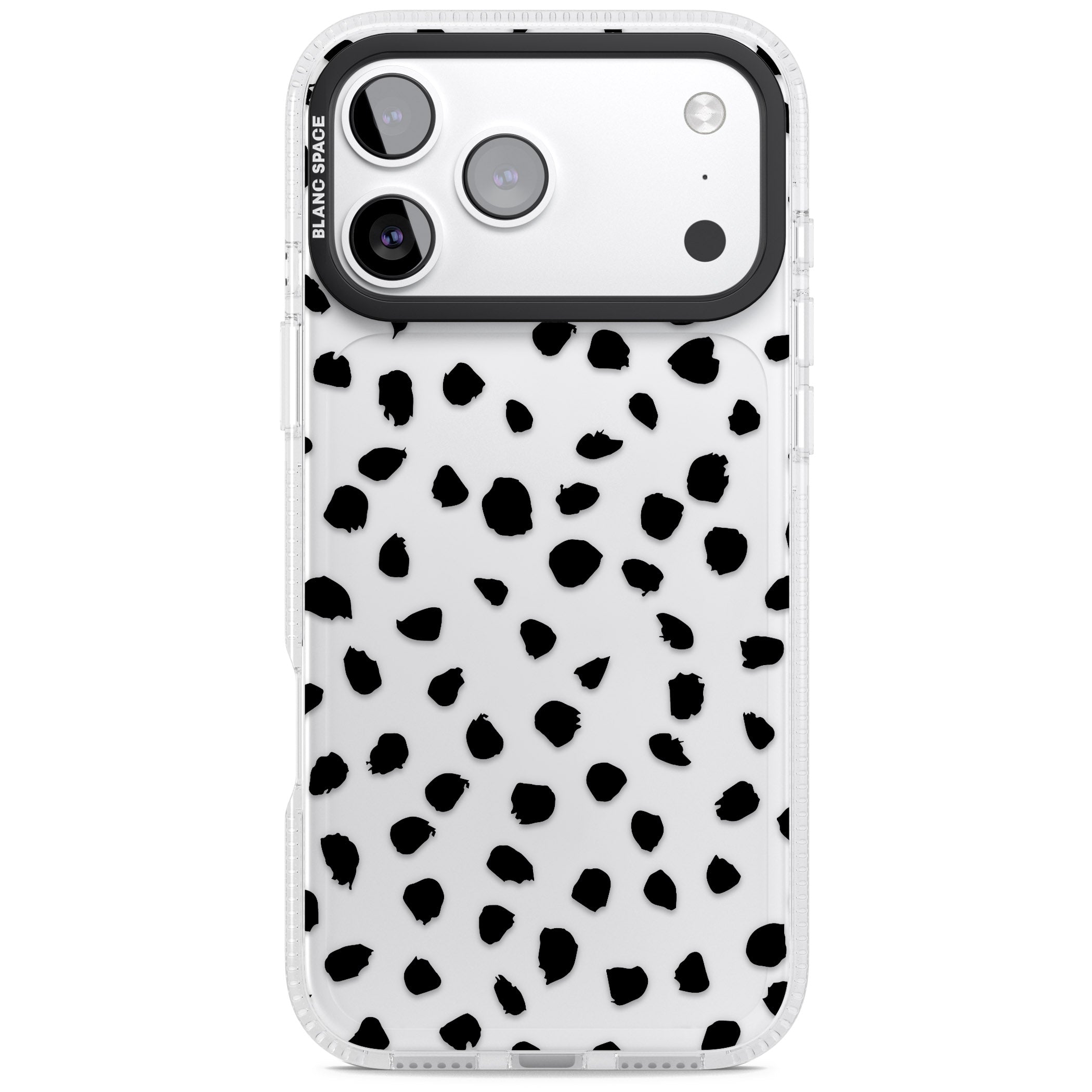 Black Dalmatian Polka Dot iPhone 17 Pro Impact Air Clear Phone Case