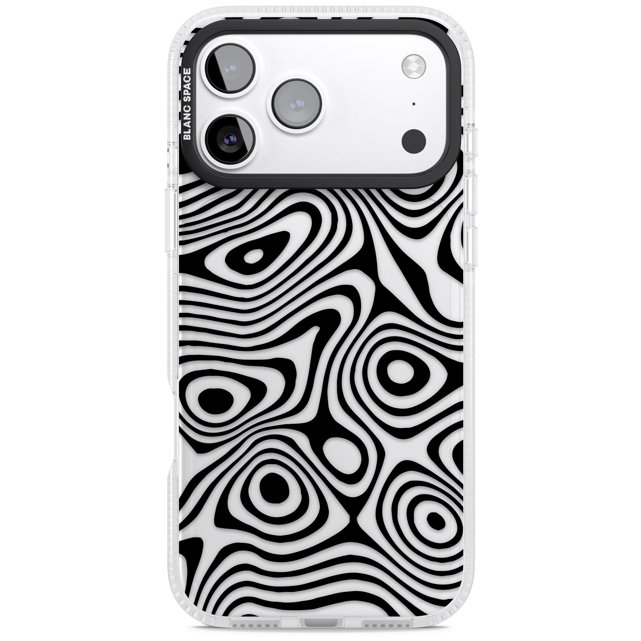 Dark Topographic Map iPhone 17 Pro Impact Air Clear Phone Case