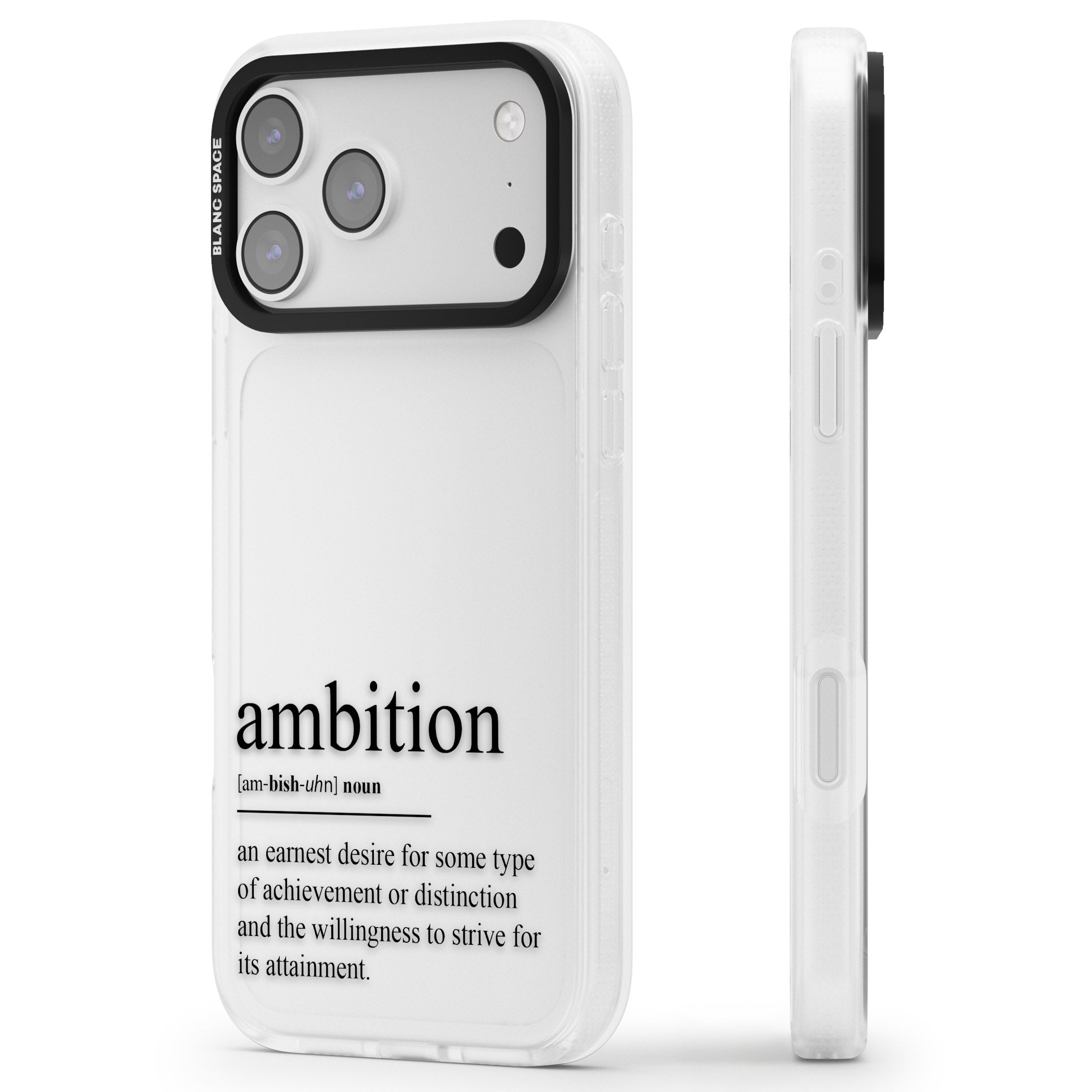 Ambition iPhone 17 Pro Impact Air Clear Phone Case Side Profile