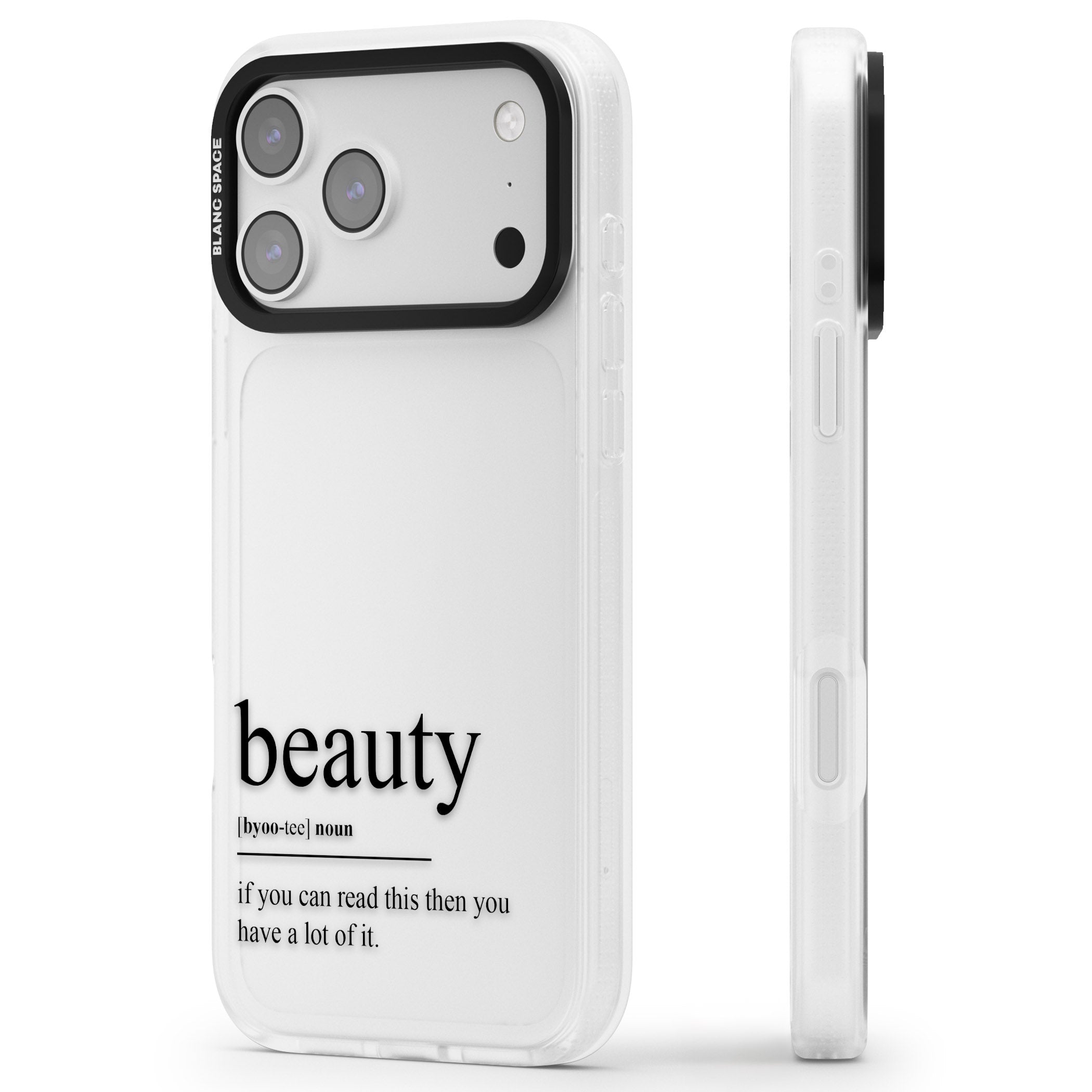 Beauty iPhone 17 Pro Impact Air Clear Phone Case Side Profile