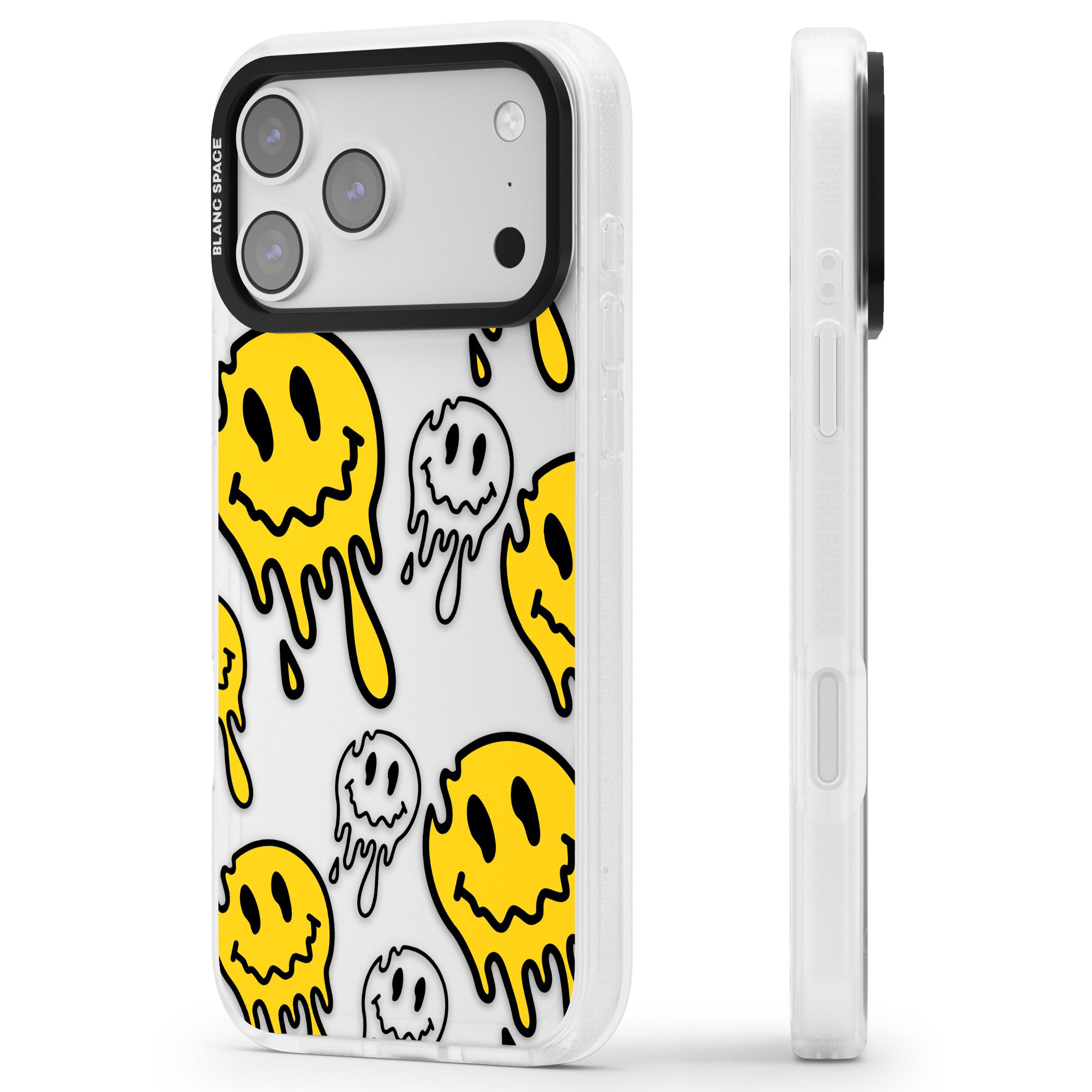 Face Melt iPhone 17 Pro Impact Air Clear Phone Case Side Profile